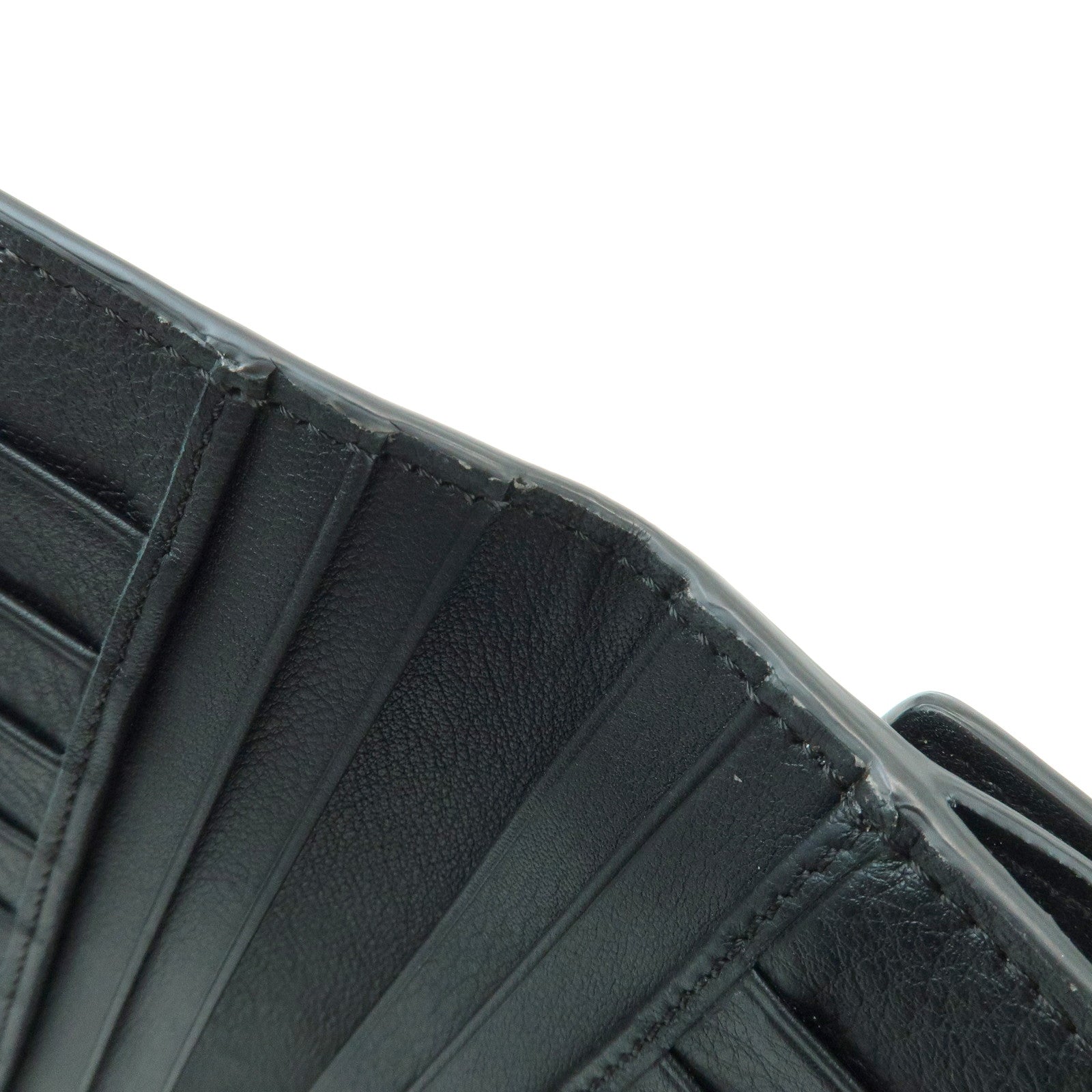FENDI Peekaboo Leather Long Wallet Continental Wallet Black 8M0308