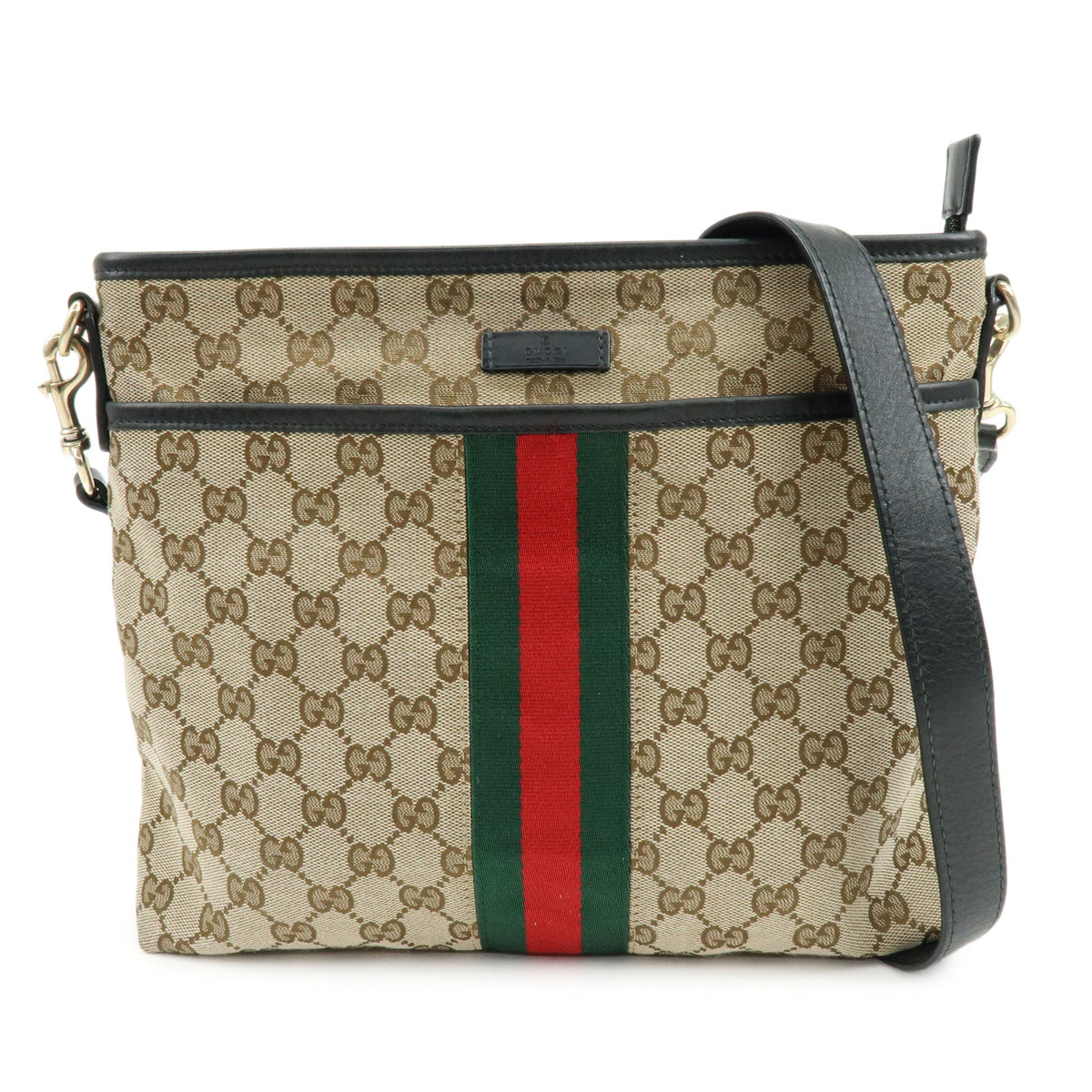 GUCCI Sherry GG Canvas Leather Shoulder Bag Crossbody Bag 388926
