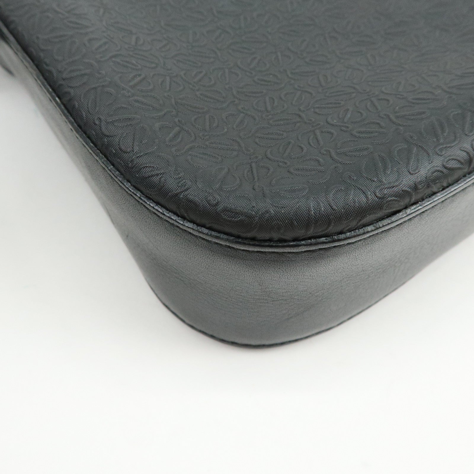 LOEWE Repeat Anagram PVC Leather Shoulder Bag Crossbody Bag Black