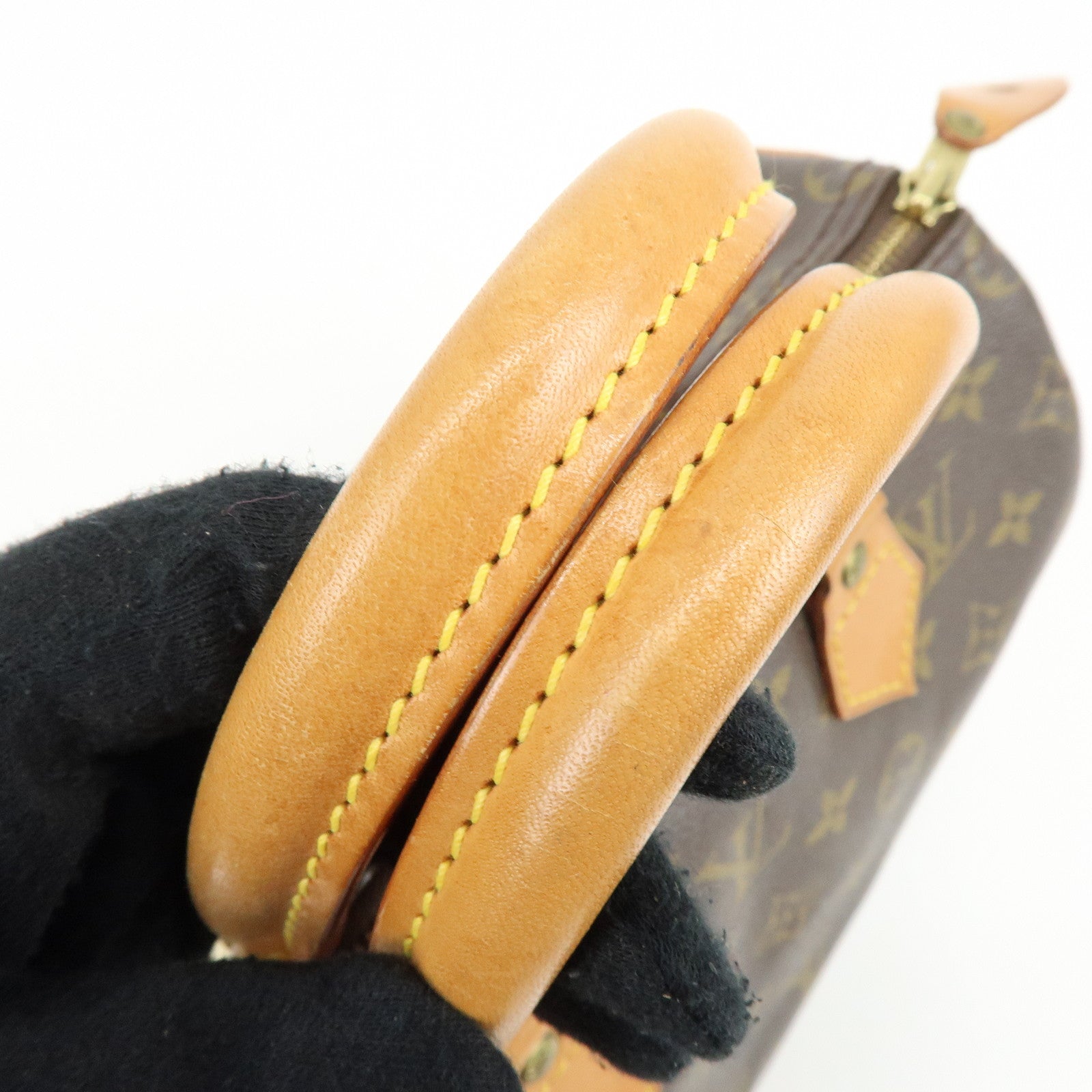 Louis Vuitton Monogram Speedy 25 Canvas Leather Boston Bag Brown M41528