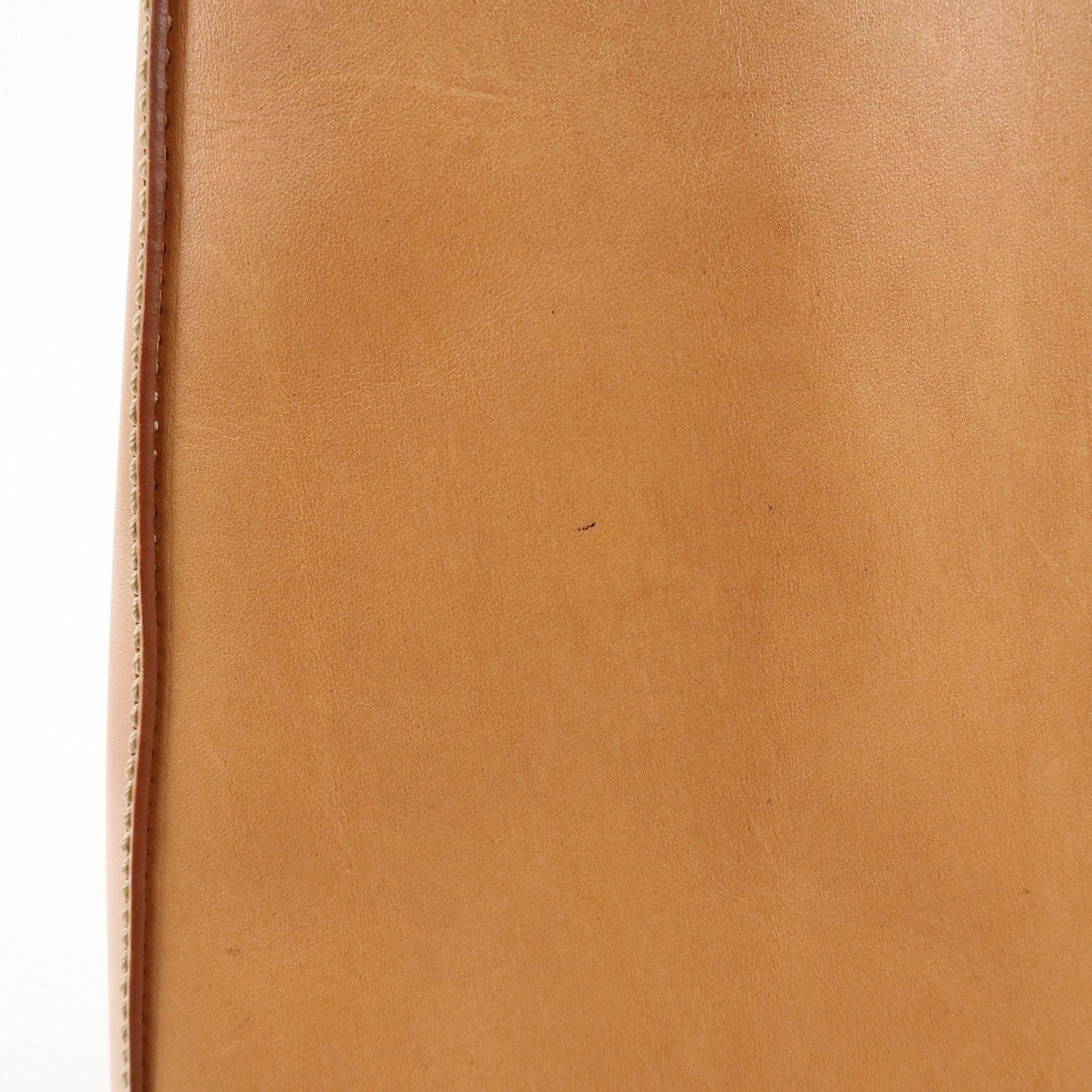 CELINE Logo Leather Turn Lock Shoulder Bag Hand Bag Light Brown