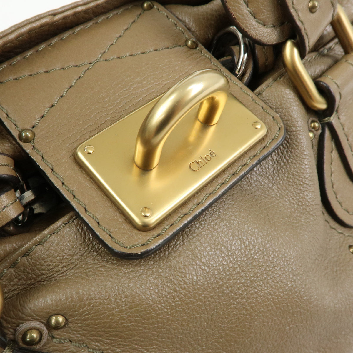 Chloe Paddington Leather Hand Bag Boston Bag Brown