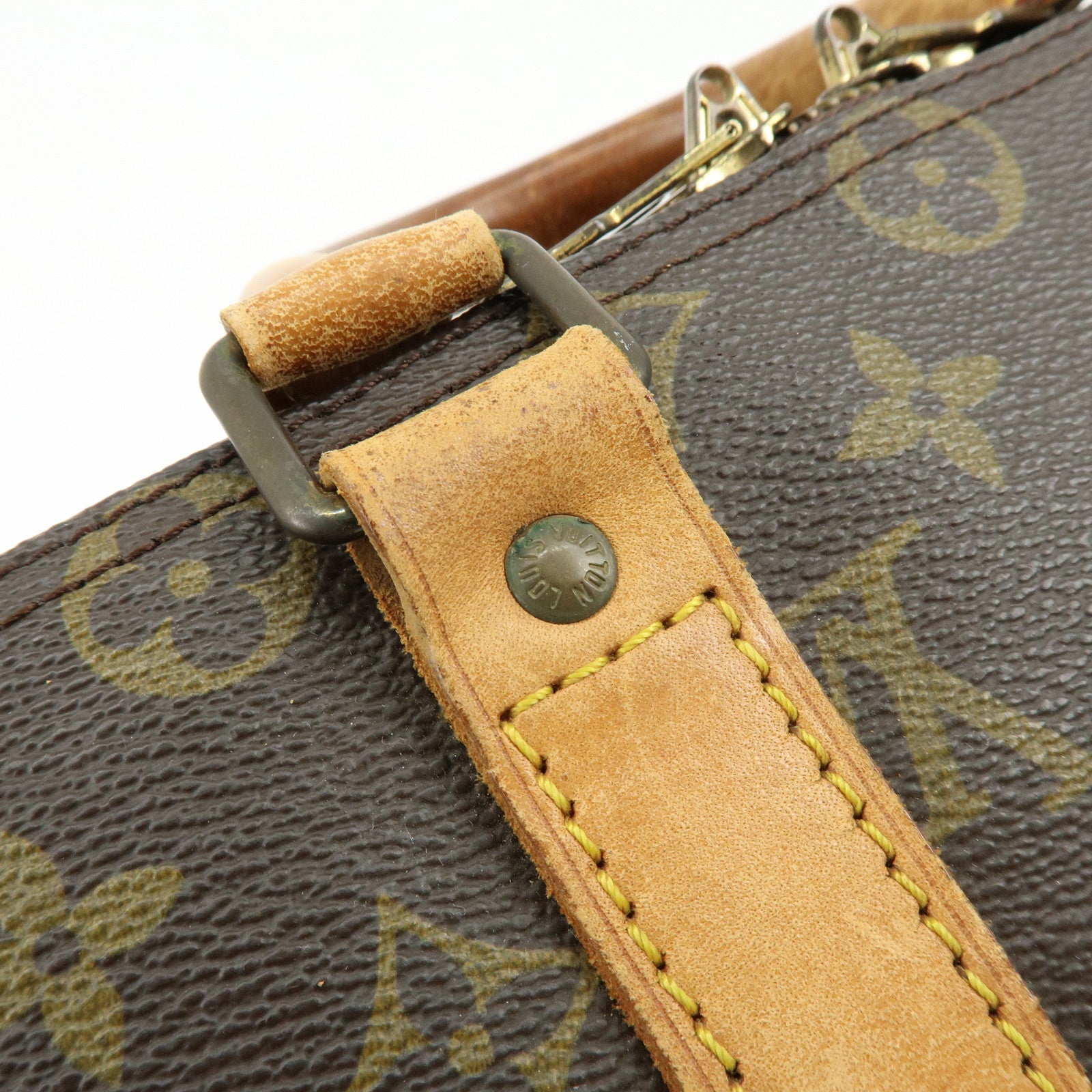 Louis Vuitton Monogram Keep All Bandouliere 45 Boston Bag Brown M41418