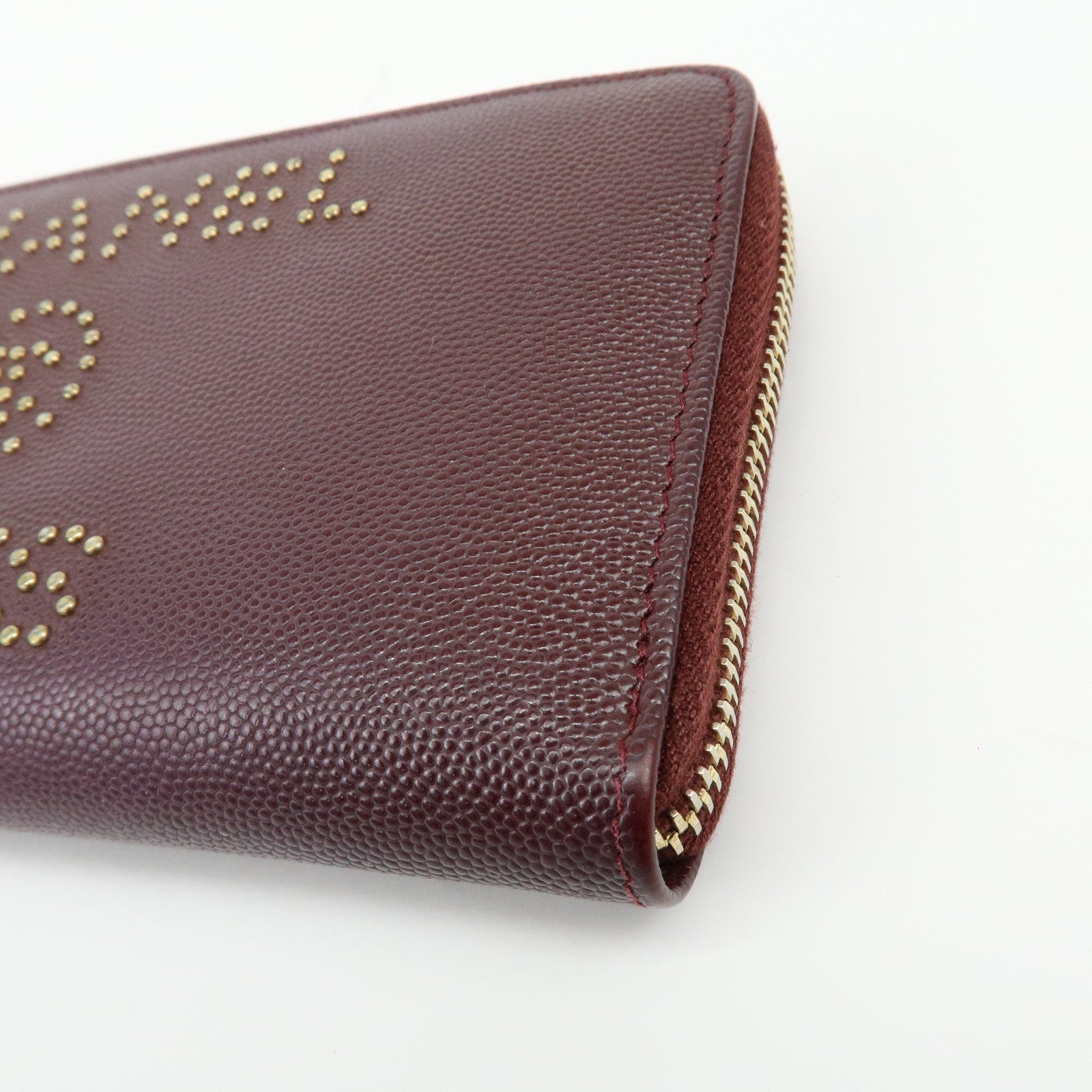 CHANEL Deauville COCO Mark Caviarskin Round Zippy Long Wallet A82281