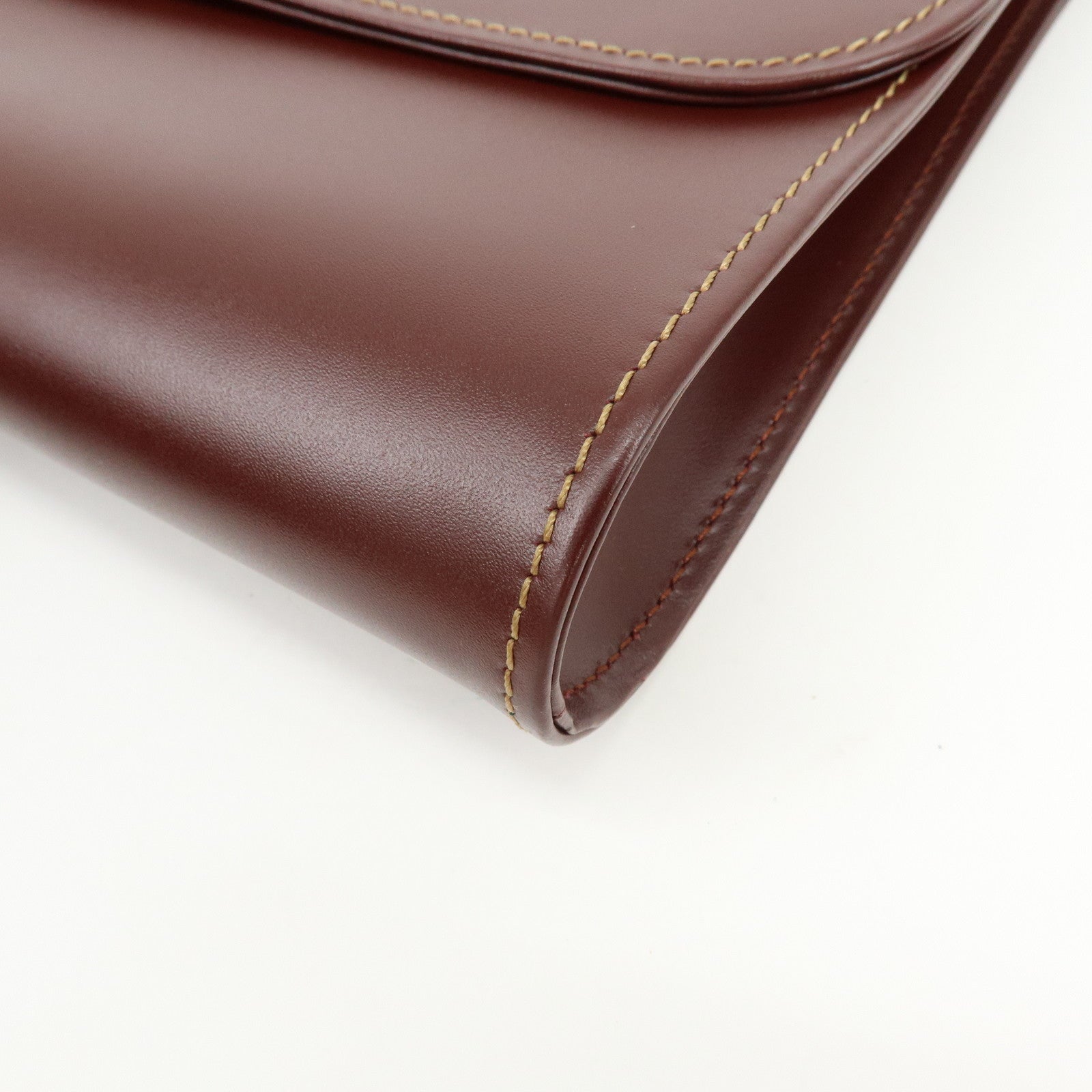 Cartier Must de Cartier Leather Clutch Bag Flat Pouch Bordeaux