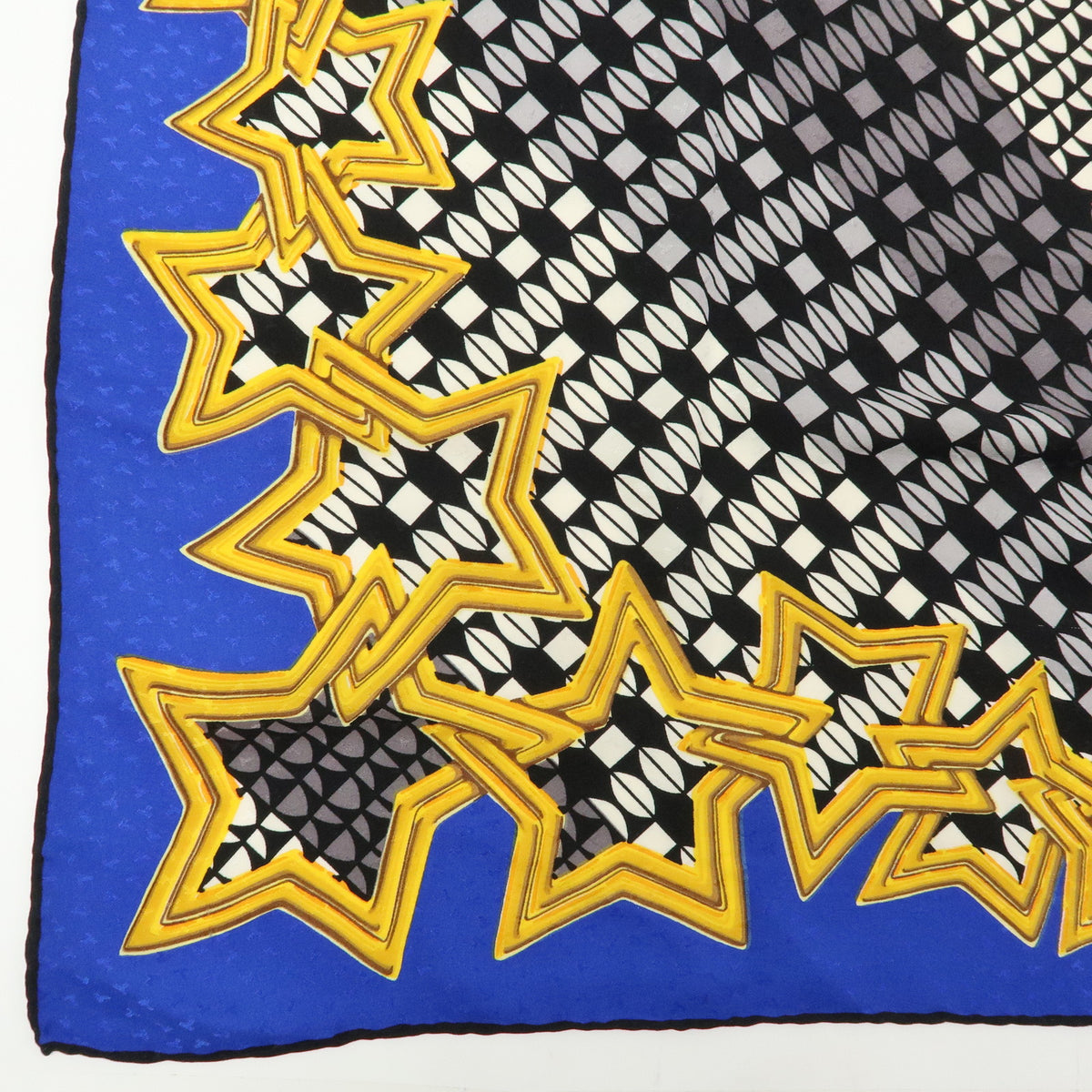 Tiffany & Co Lot of 2 Silk 100% Scarf Ribbon Star Motif Black Pink Blue