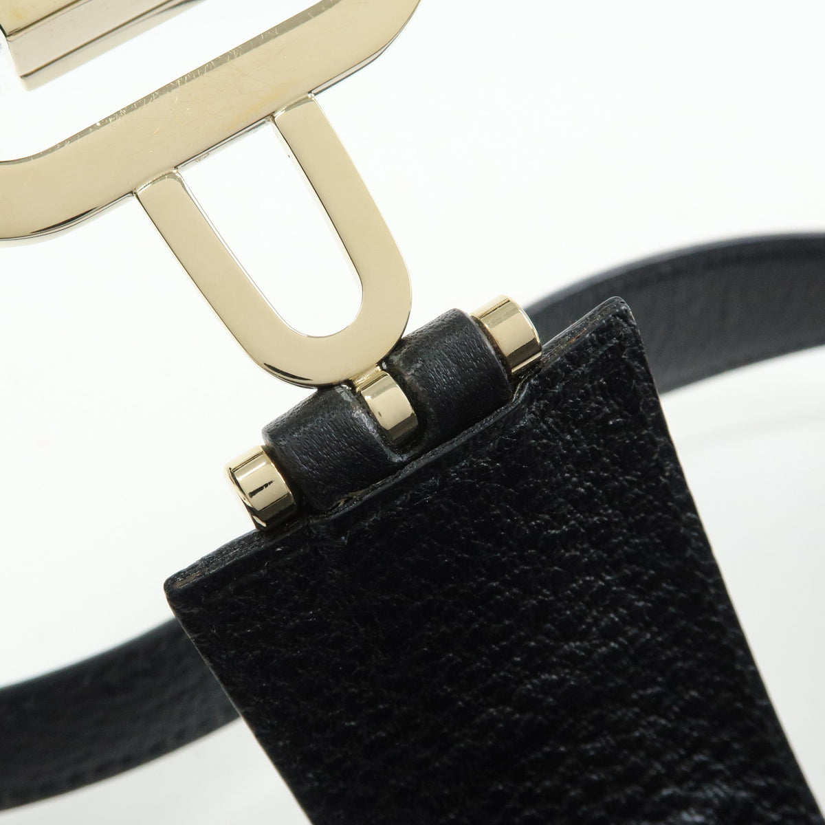 GUCCI Logo Leather Shoulder Bag Hand Bag Black 130779
