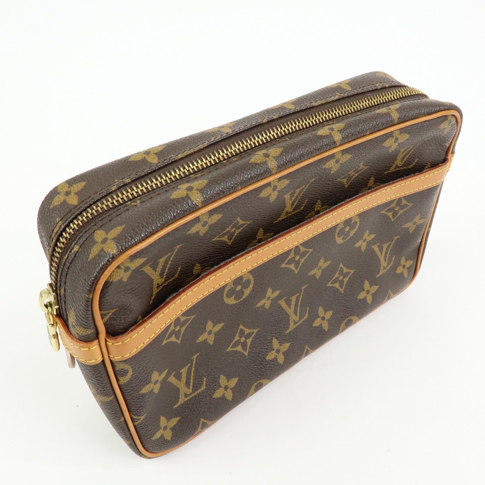Louis Vuitton Monogram Compiegne 23 Pouch Clutch Bag Brown M51845