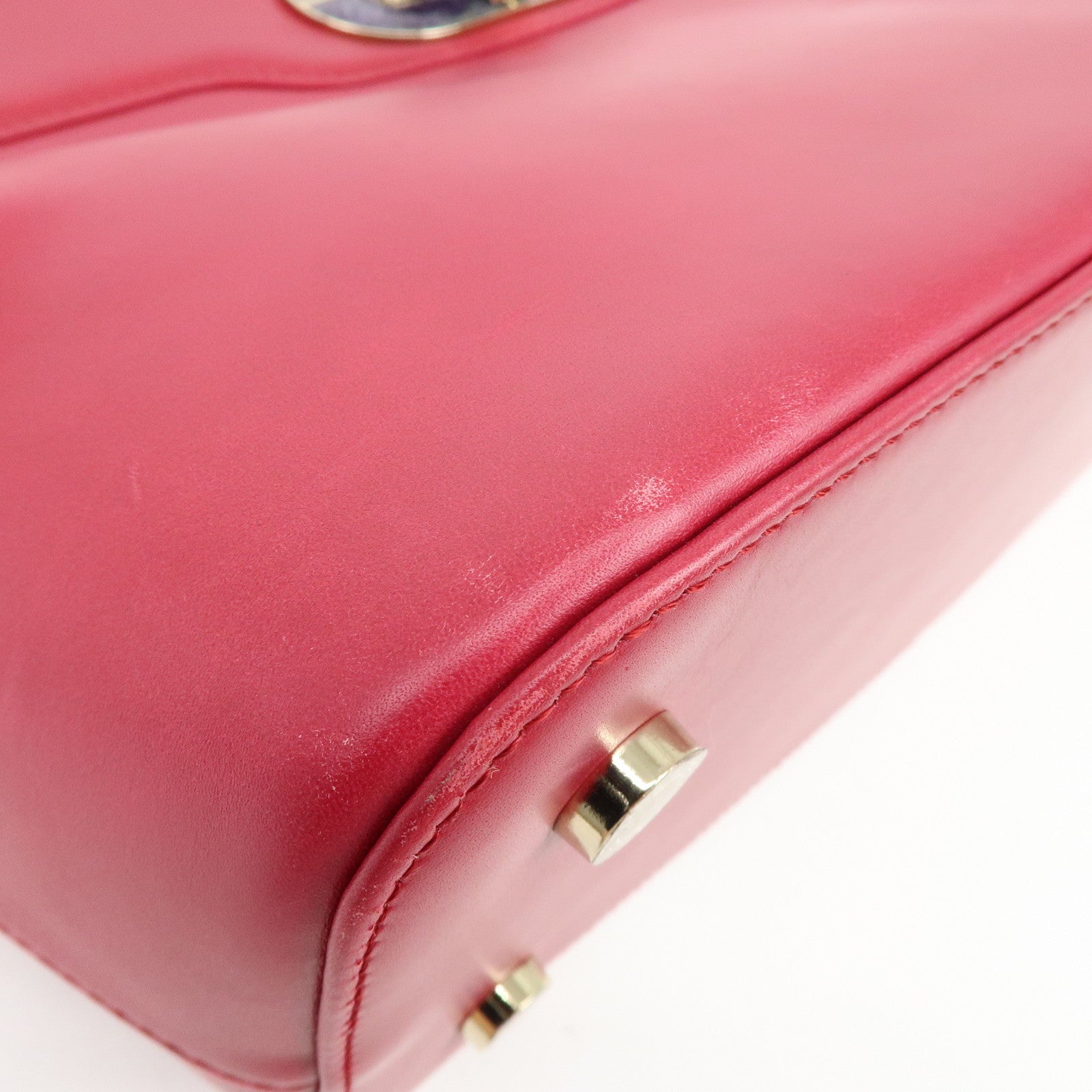 BVLGARI Isabella Rossellini Leather 2Way Bag Hand Bag Magenta
