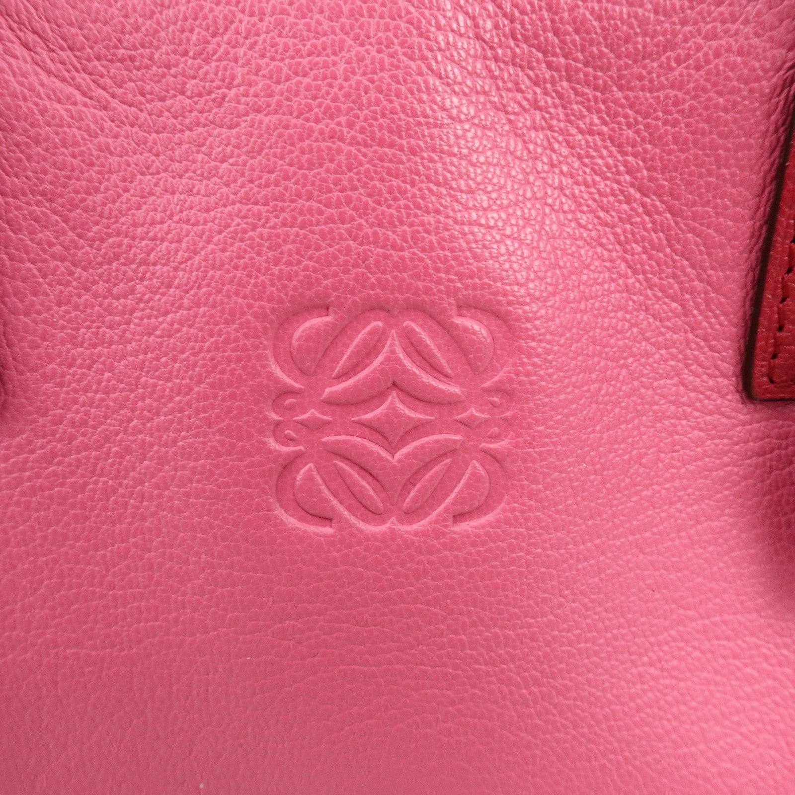 LOEWE Anagram Leather Amazona 28 Hand Bag Boston Bag Pink
