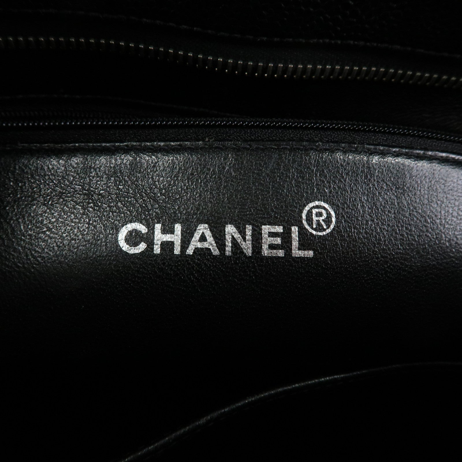 CHANEL Medallion Matelasse COCO Mark Caviarskin Tote Bag Black A01804
