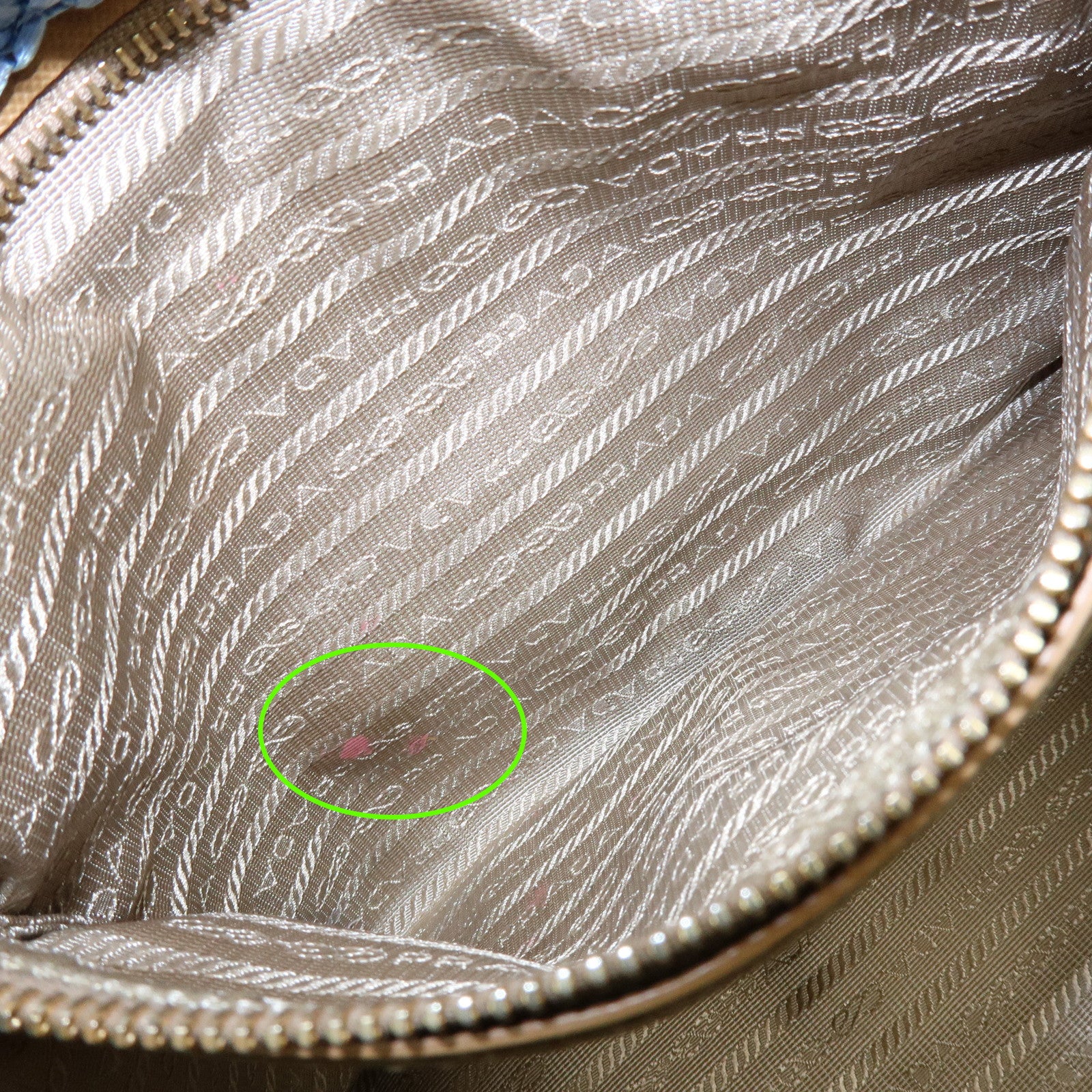 PRADA Traingle Logo Canapa Raffia Tote Bag Hand Bag Natural Blue