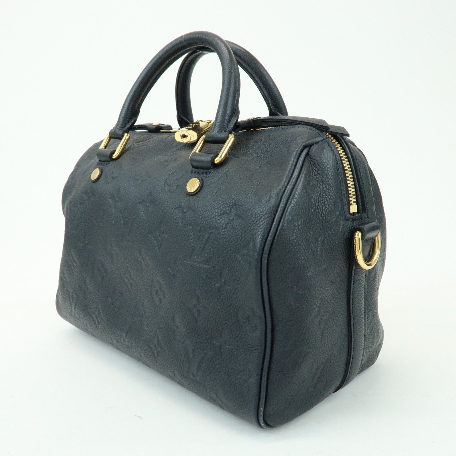 Louis Vuitton Monogram Empreinte Speedy Bandouliere 25 Navy M40762