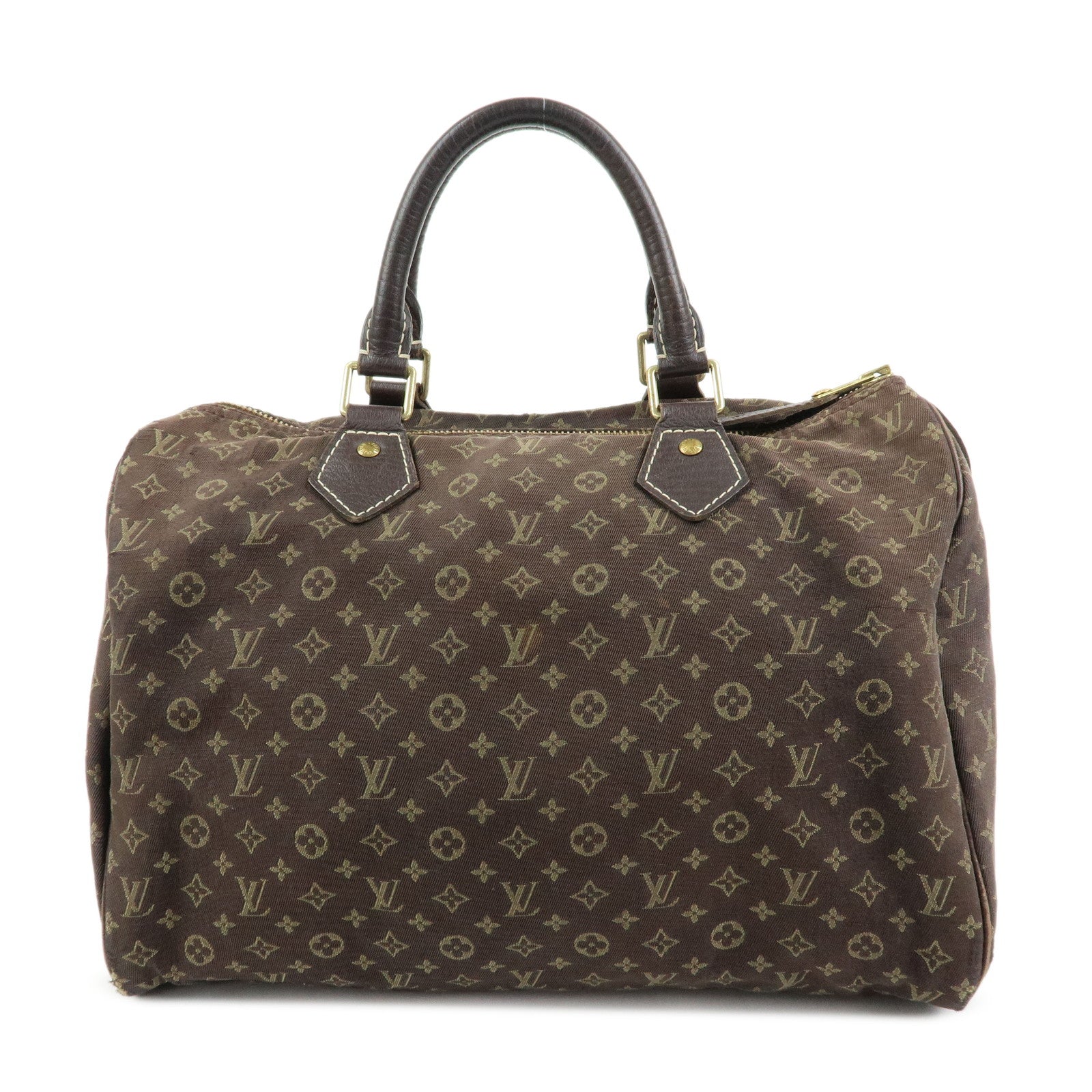 Louis Vuitton Monogram Mini Lin Speedy 30 Boston Bag Ebene M95224