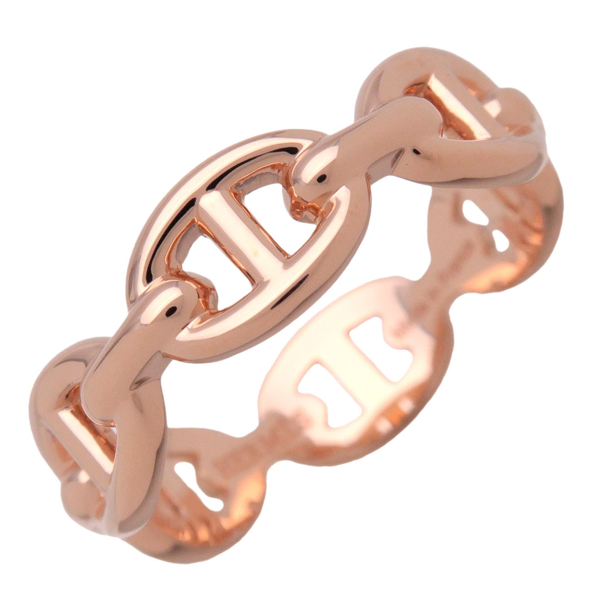 HERMES Chaine d'ancre Enchainee Ring PM K18 750PG Rose Gold #52 US6