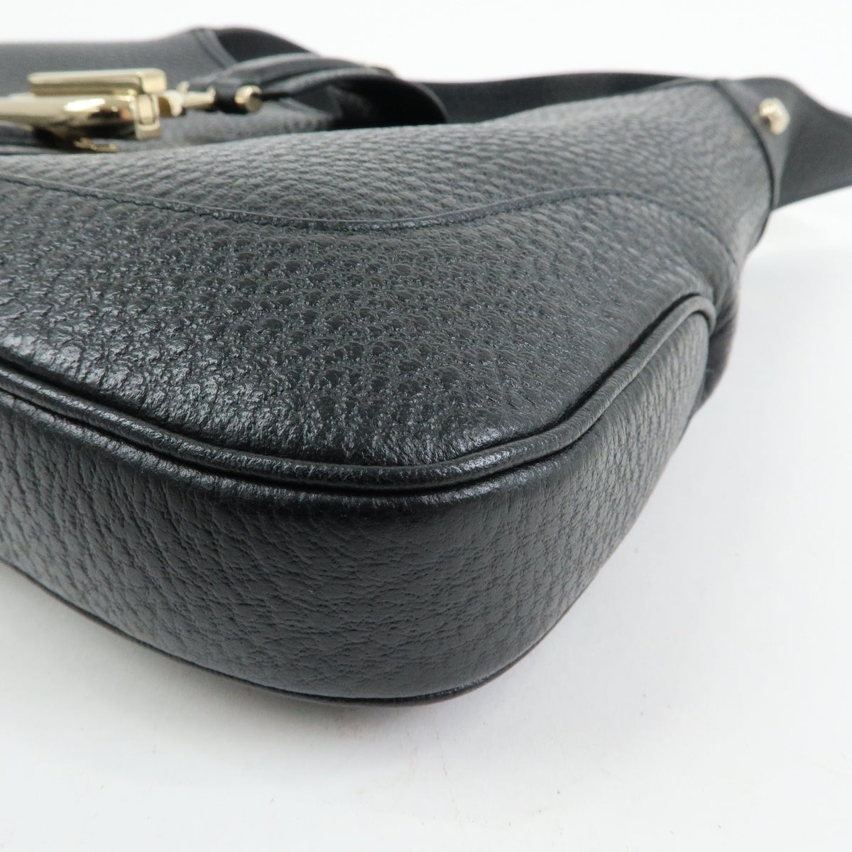 GUCCI Logo Leather Shoulder Bag Hand Bag Black 130779