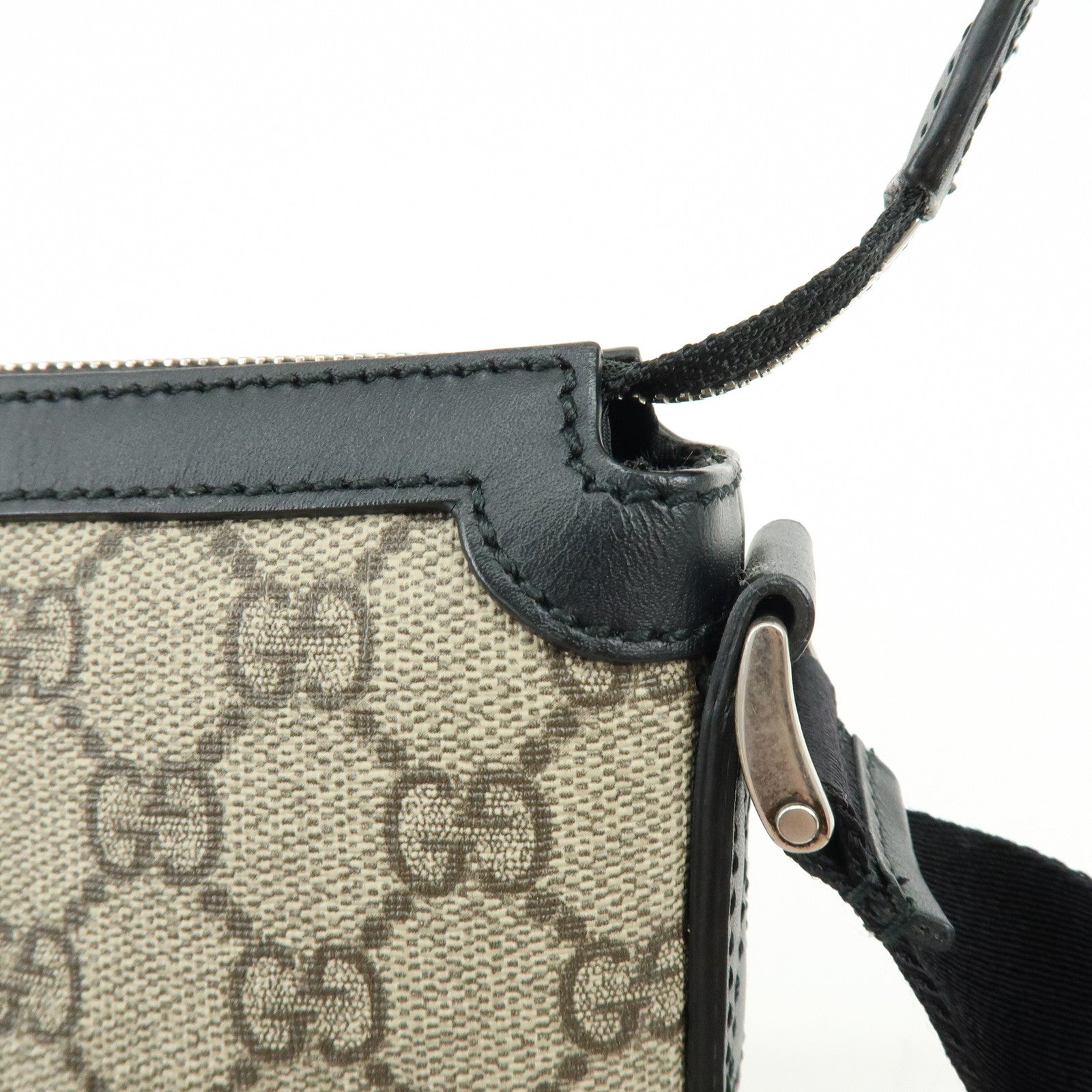 GUCCI Sherry GG Supreme Leather Shoulder Crossbody Bag Beige 471454