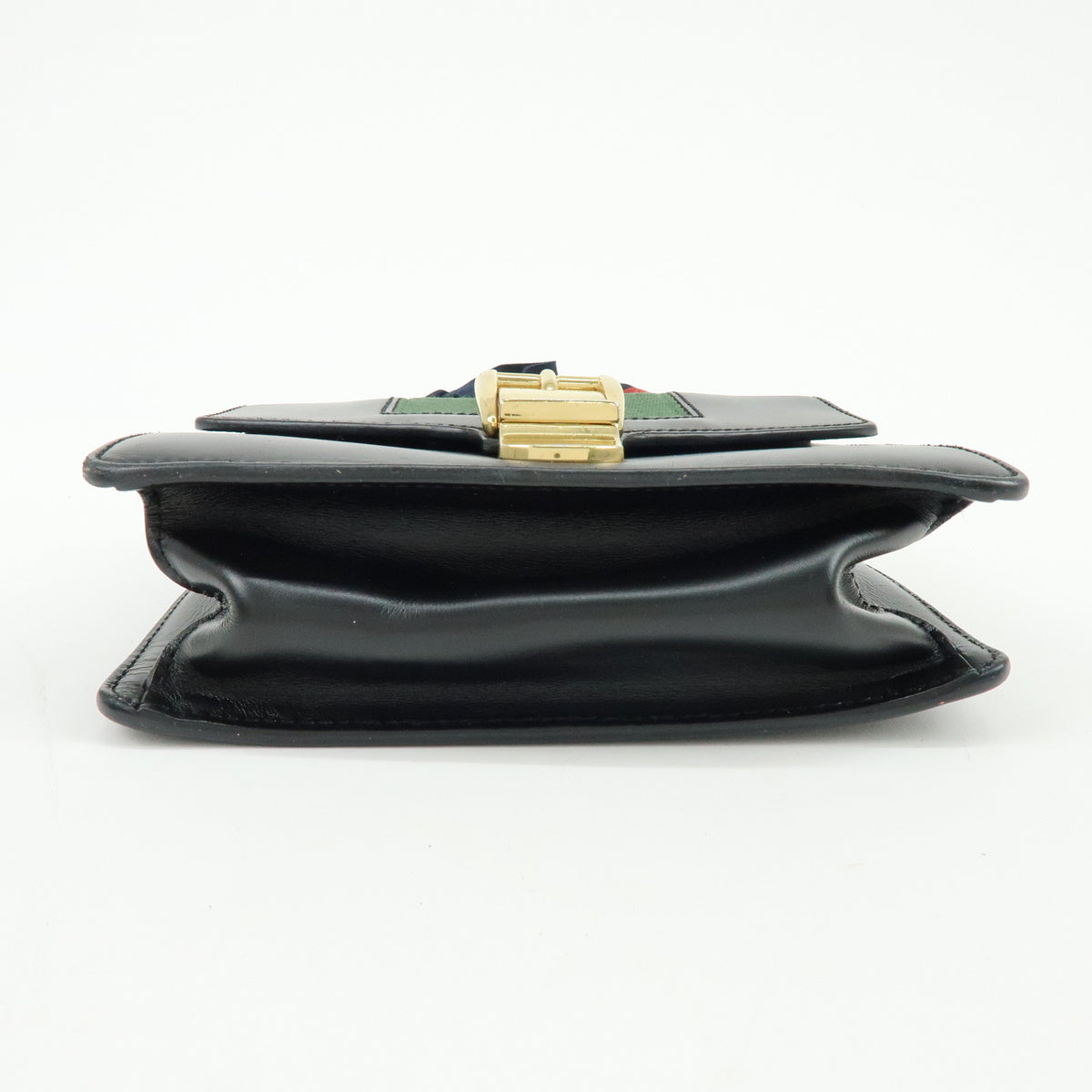 GUCCI Sylvie Sherry Leather Chain Shoulder Bag Crossbody Bag Black