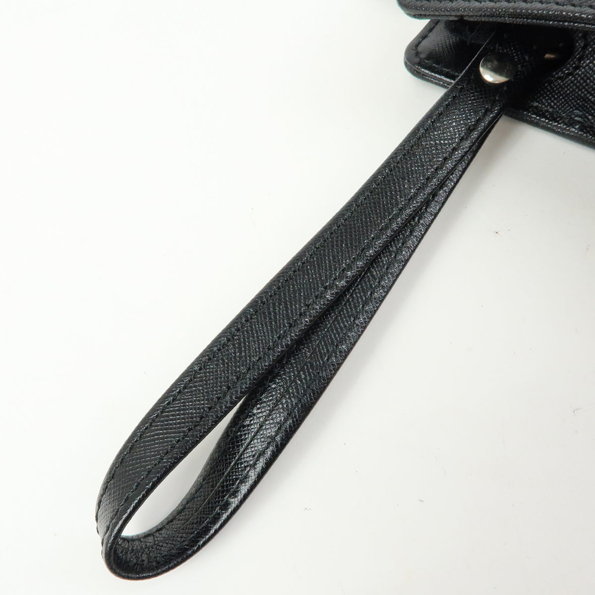 BURBERRY Saffiano Leather Clutch Bag Black