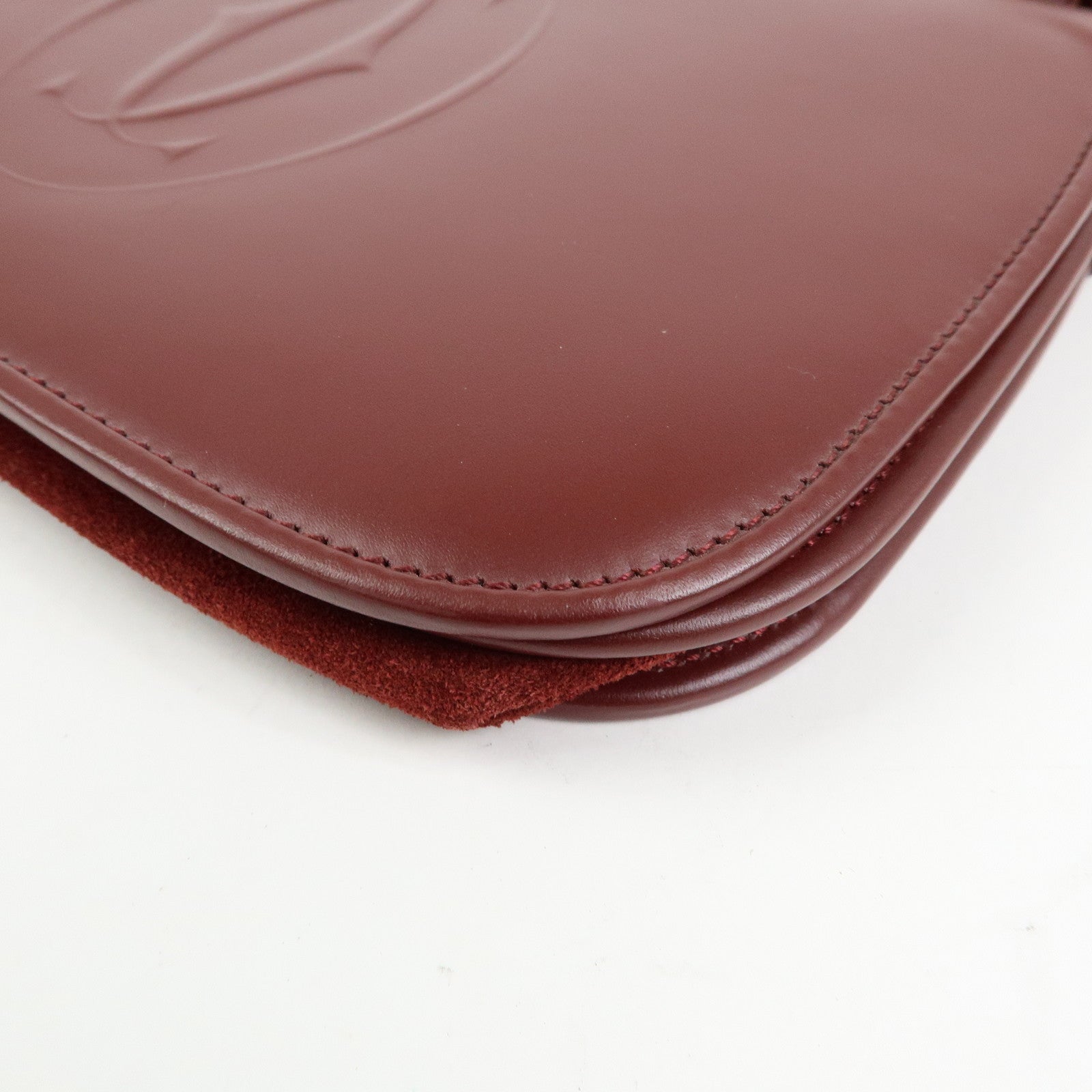 Cartier Must de Cartier Leather Shoulder Bag Bordeaux