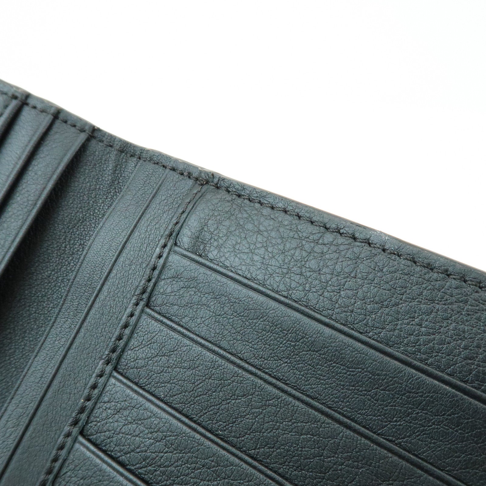FENDI Peekaboo Leather Long Wallet Continental Wallet Black 8M0308