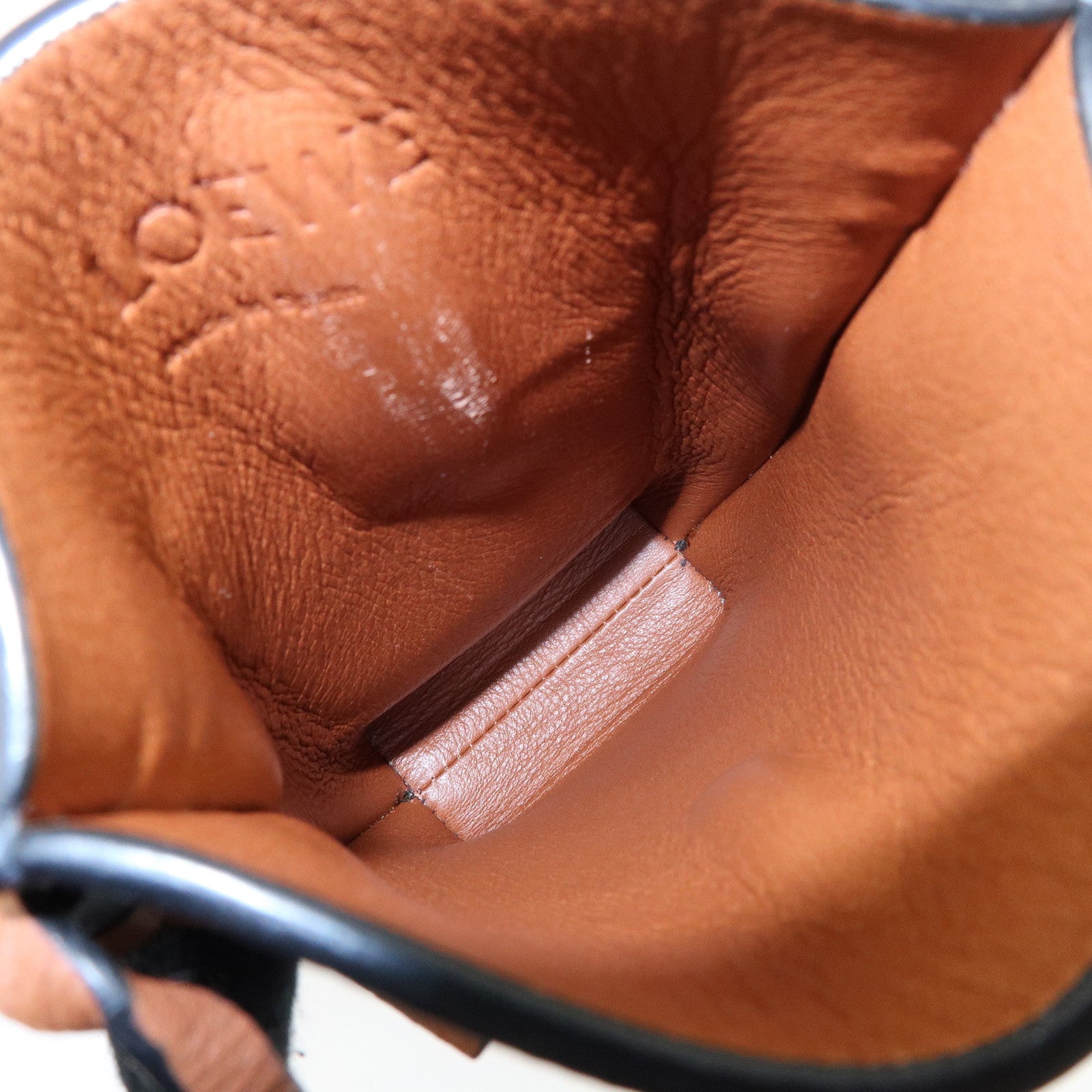 LOEWE Anagram Leather Mini Shoulder Bag Crossbody Bag Blue Brown