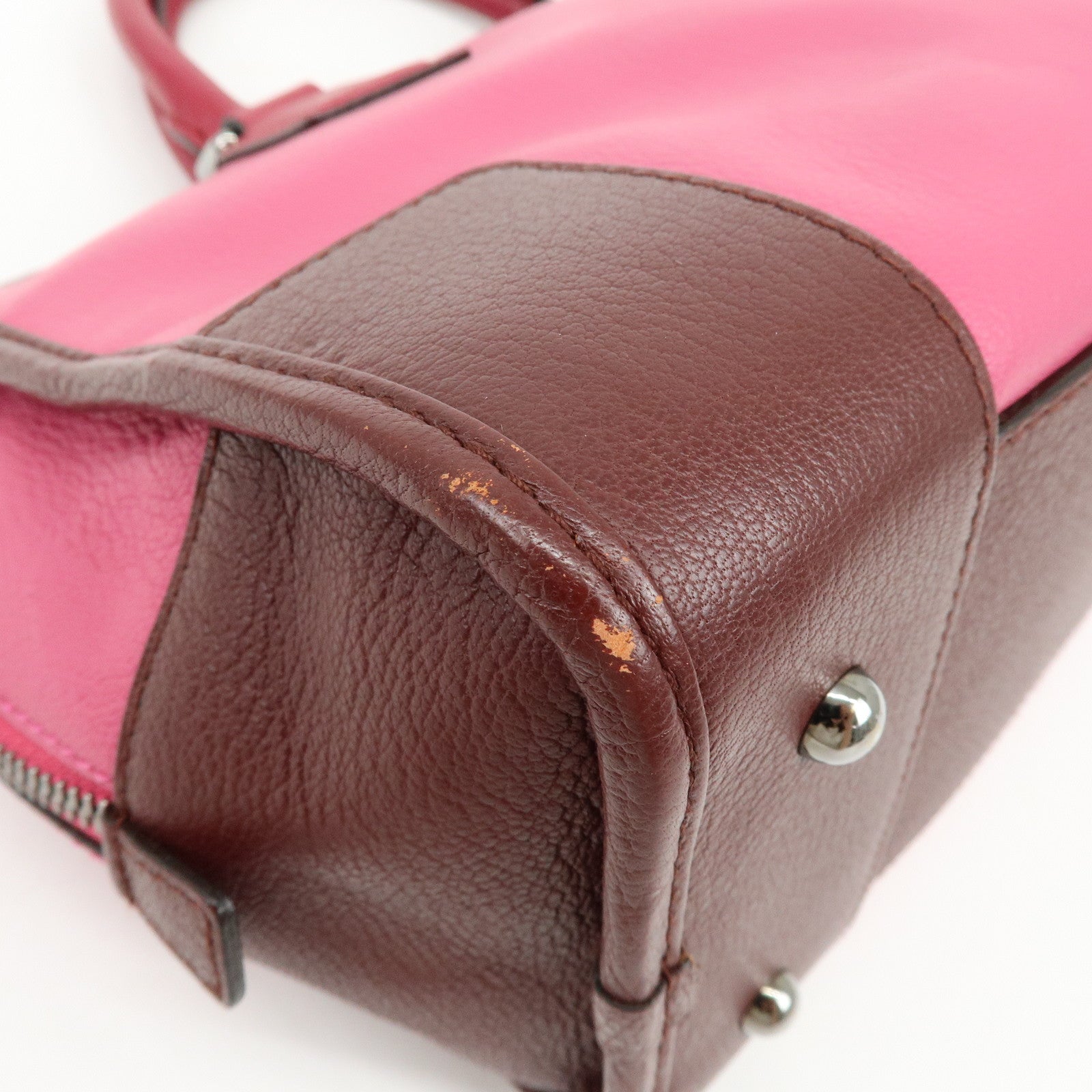 LOEWE Anagram Leather Amazona 28 Hand Bag Boston Bag Pink