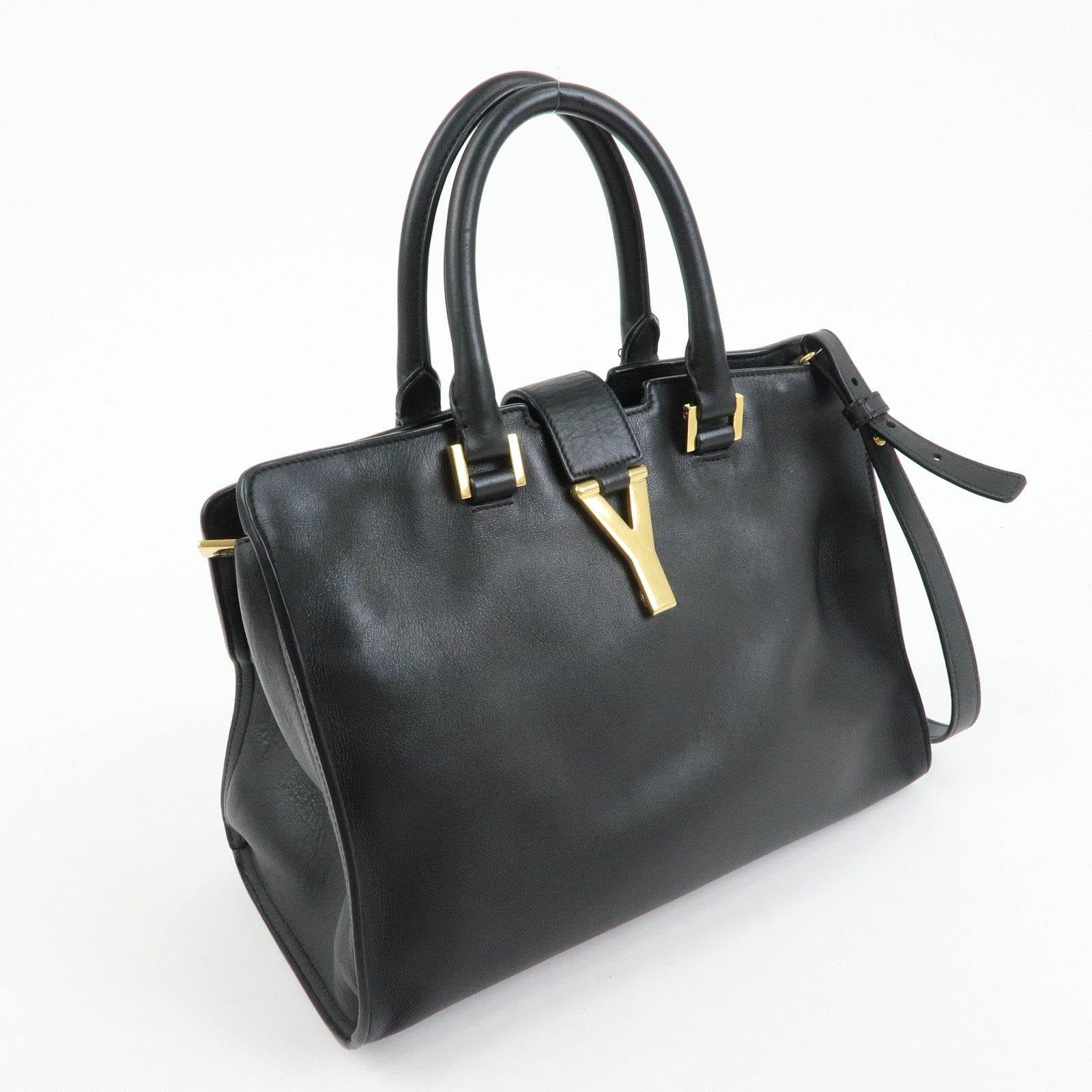 SAINT LAURENT PARIS Petit Cabas Y Line Leather 2WayBag Black 311210