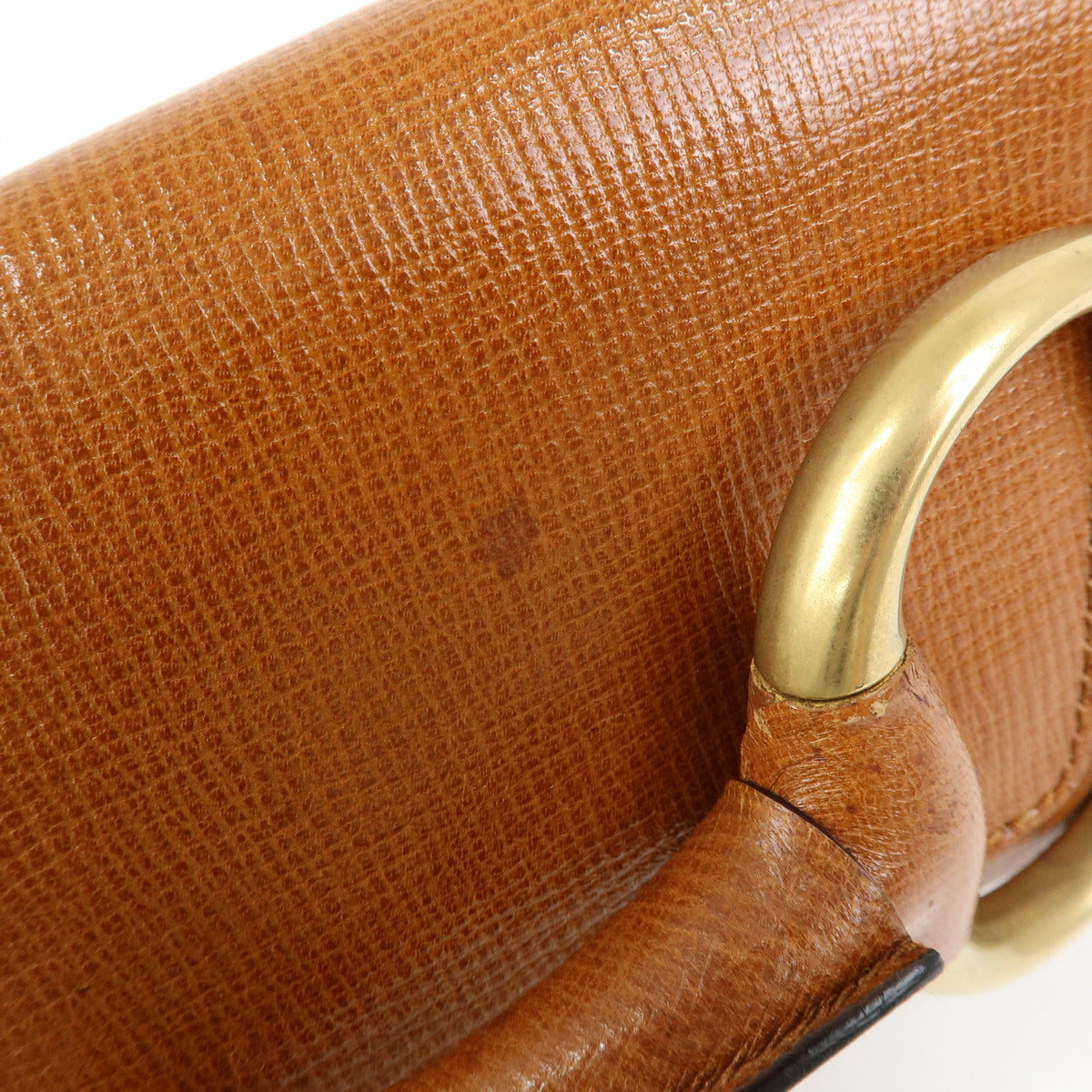 GUCCI Horsebit Leather Chain Shoulder Bag Hand Bag Brown 120134