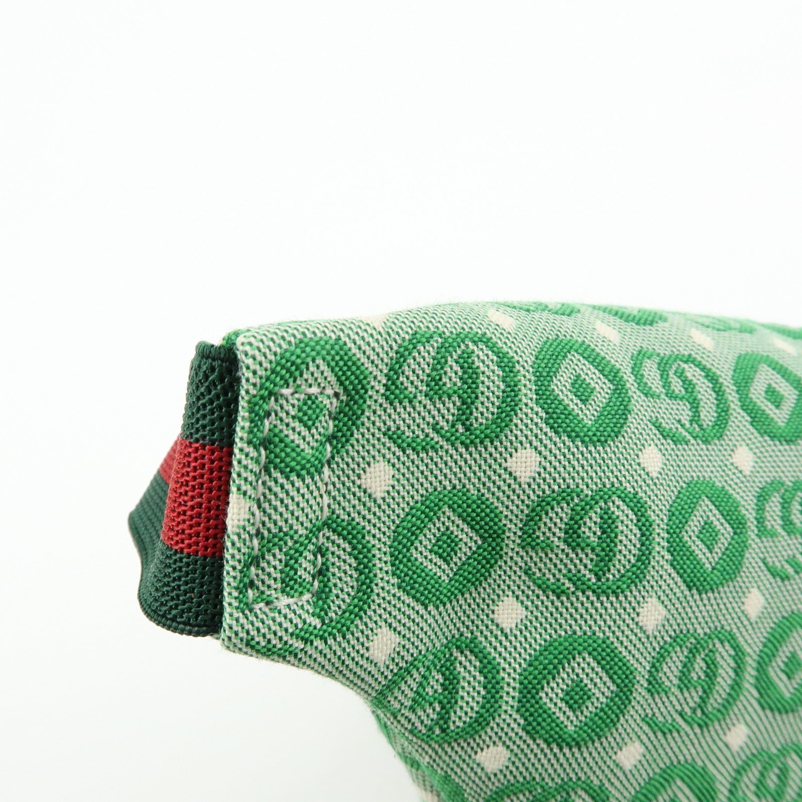 GUCCI Children's Sherry Canvas Leather Body Bag Waist Bag Green 502095