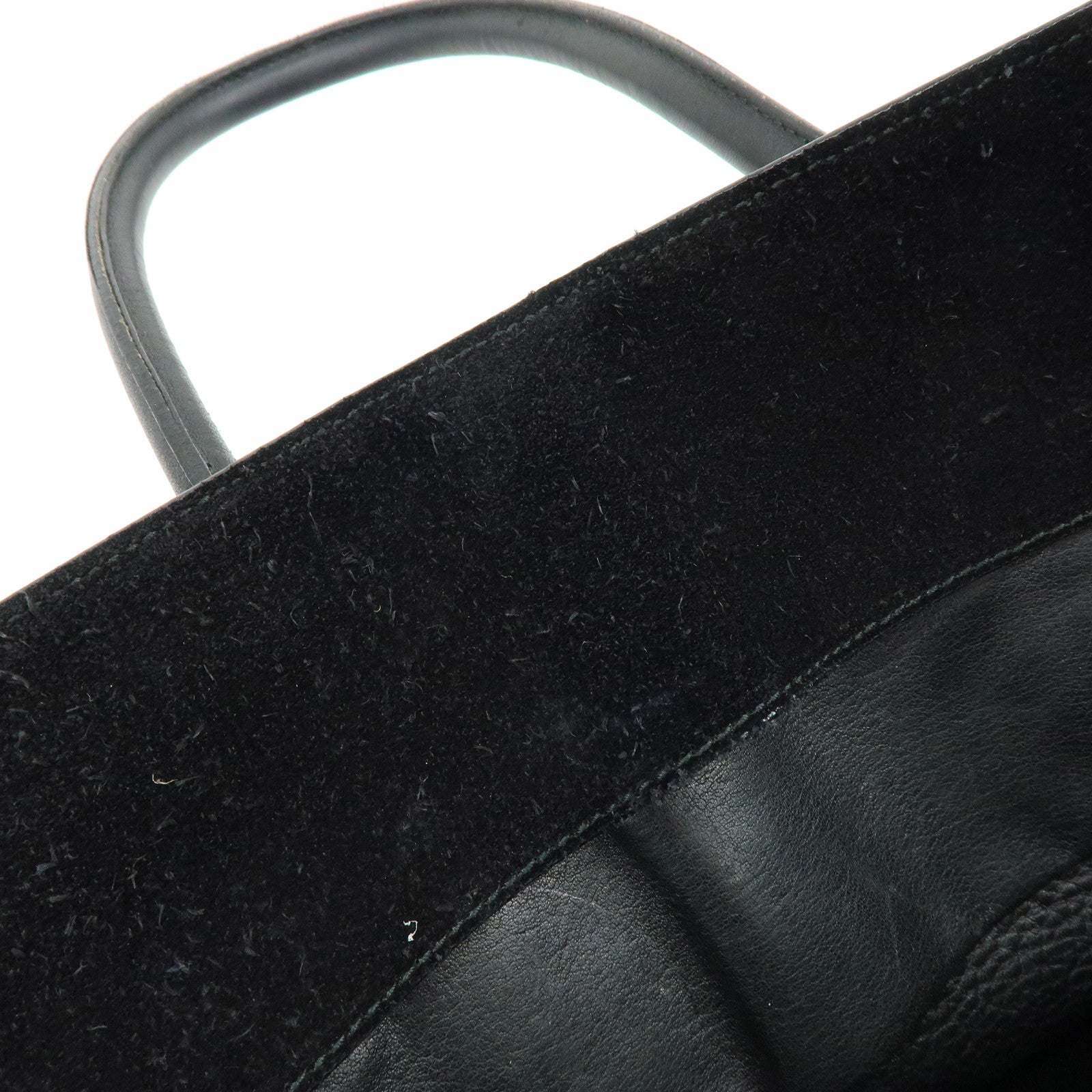 SAINT LAURENT PARIS Sac de Jour Leather Suede Hand Bag Black 319910