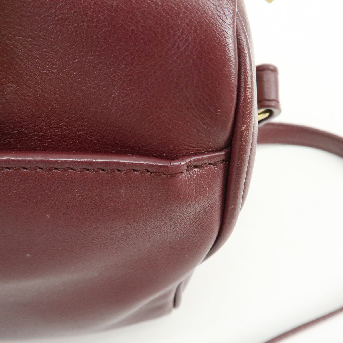 SAINT LAURENT PARIS Baby Duffle Leather 2WAY Bag Shoulder Bag Wine Red