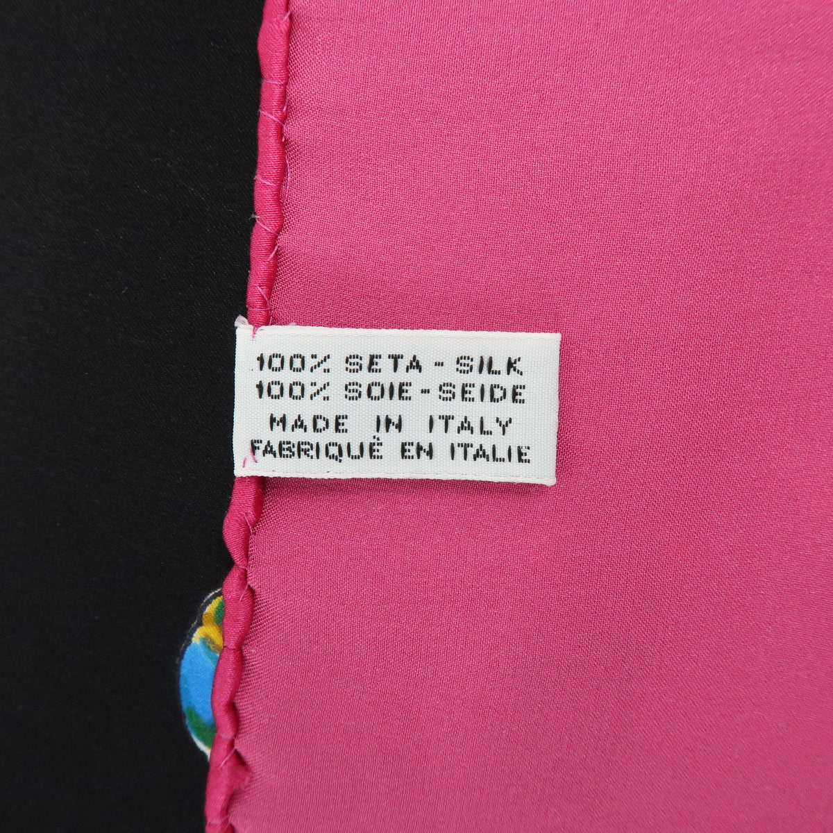 CHANEL Silk 100% Scarf Matelasse Bag Print Black Pink Green Blue