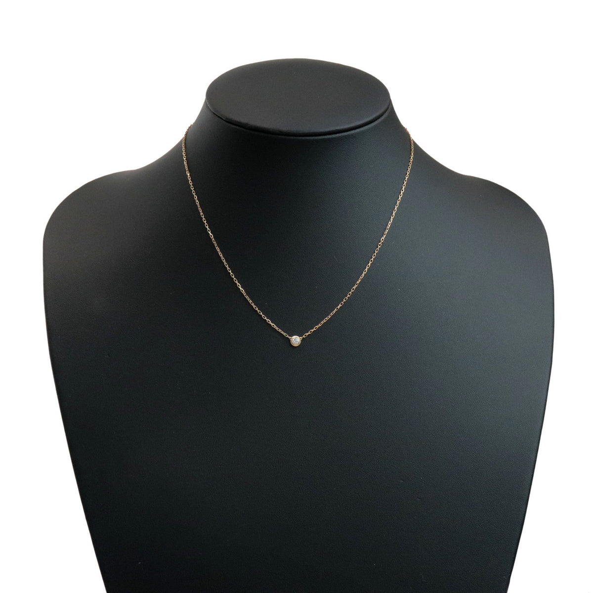 Cartier D'amour 1P Diamond Necklace SM K18 750YG Yellow Gold