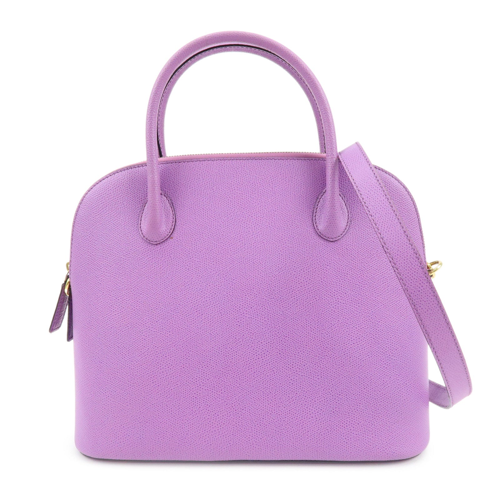 CELINE Leather 2Way Bag Shoulder Hand Bag Purple