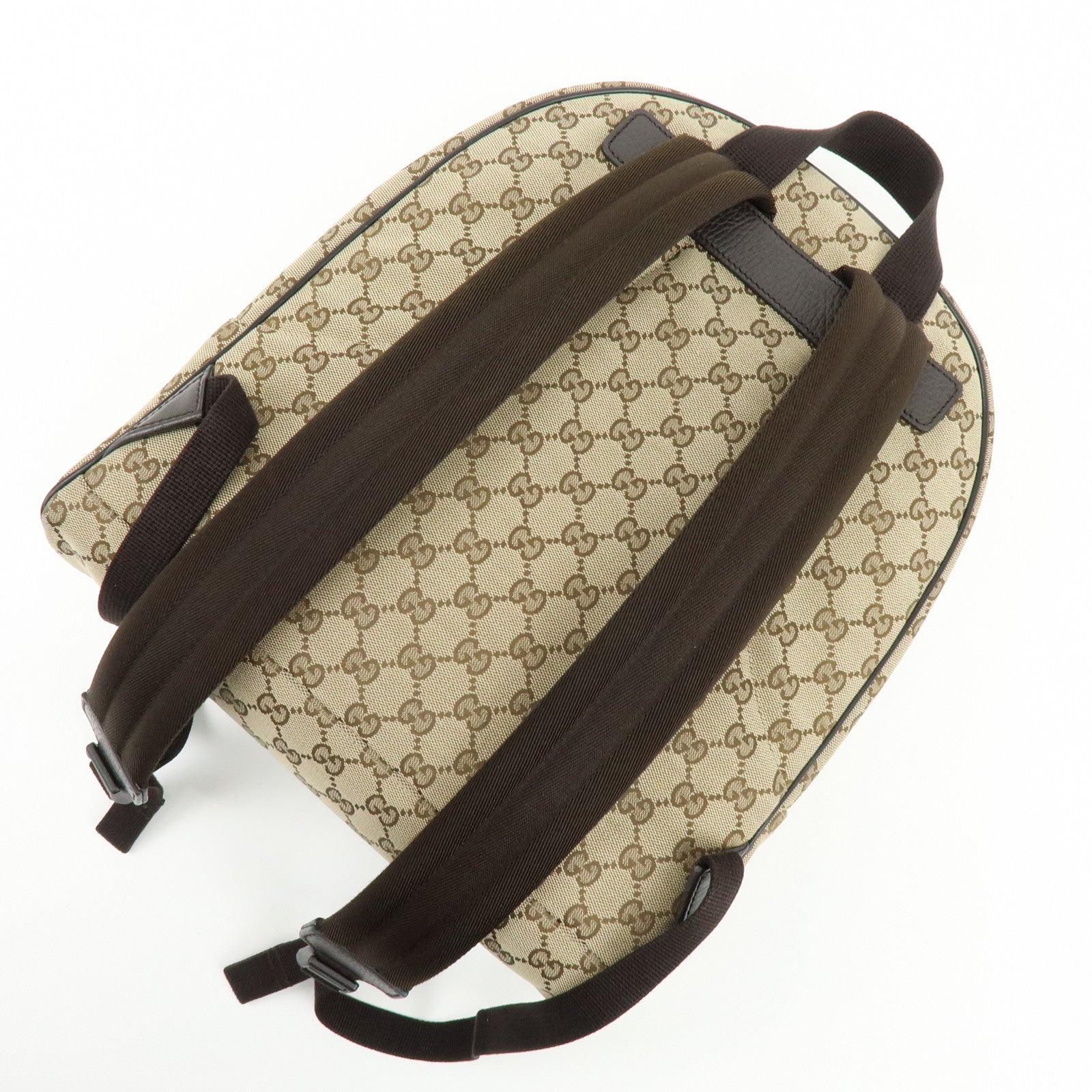 GUCCI GG Canvas Leather Backpack Rucksuck Beige Brown 449906