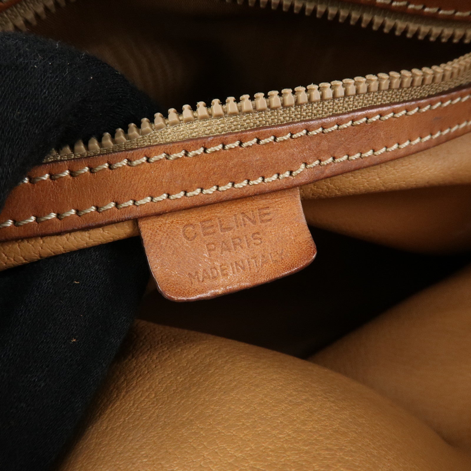 CELINE Macadam PVC Leather 2Way Bag Hand Bag Brown