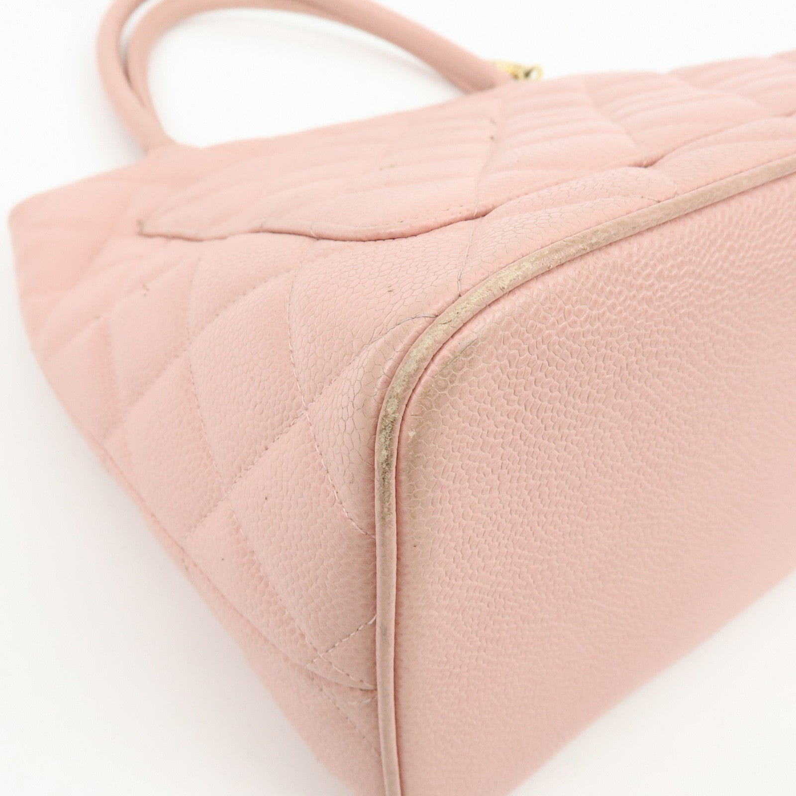 CHANEL Medallion Matelasse COCO Mark Caviar Skin Tote Bag A01804