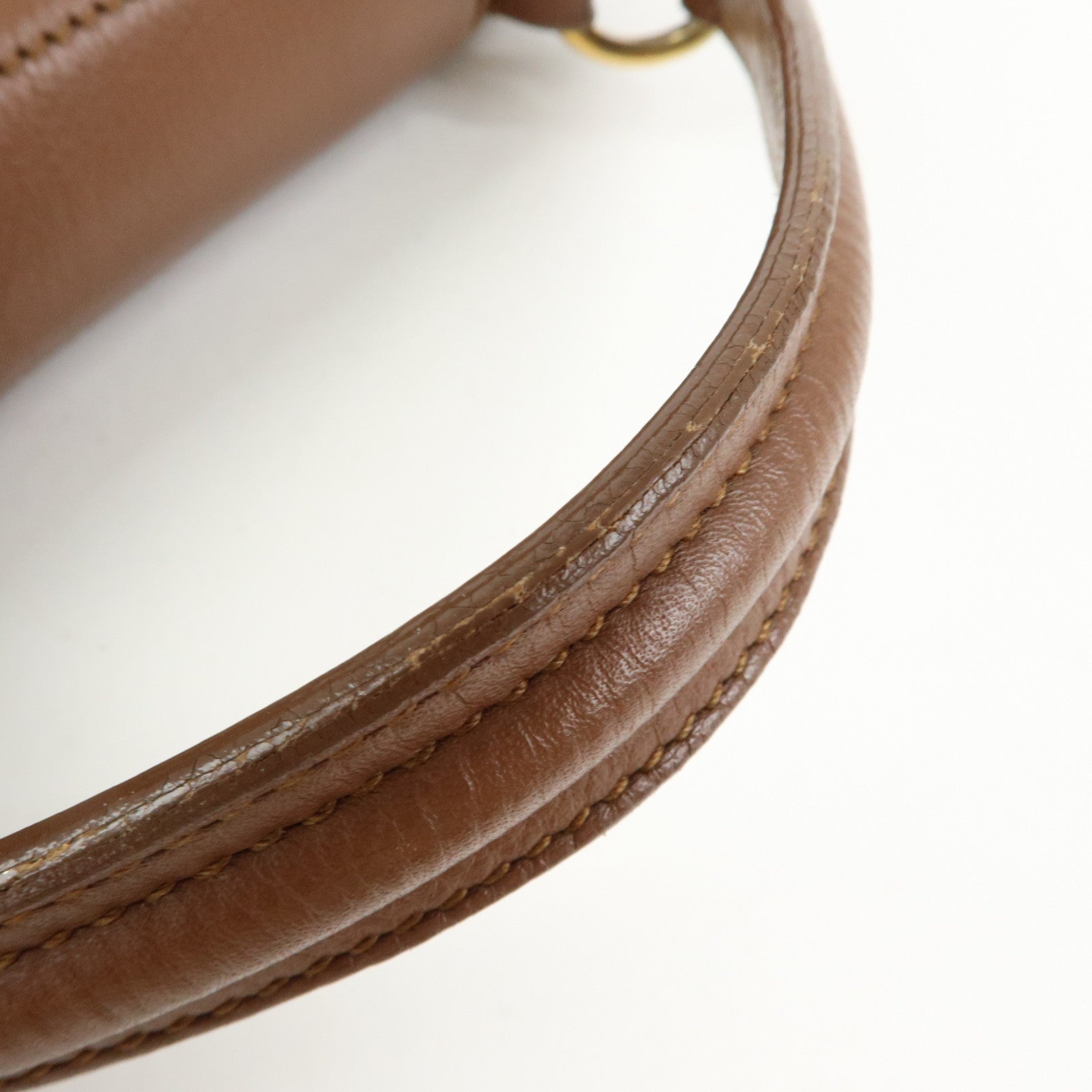 SAINT LAURENT PARIS Muse Two Leather Hand Bag Brown 289278