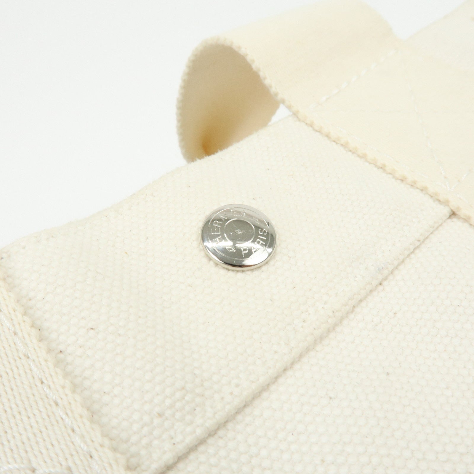 HERMES Bora Bora PM Canvas Tote Bag Hand Bag Ivory