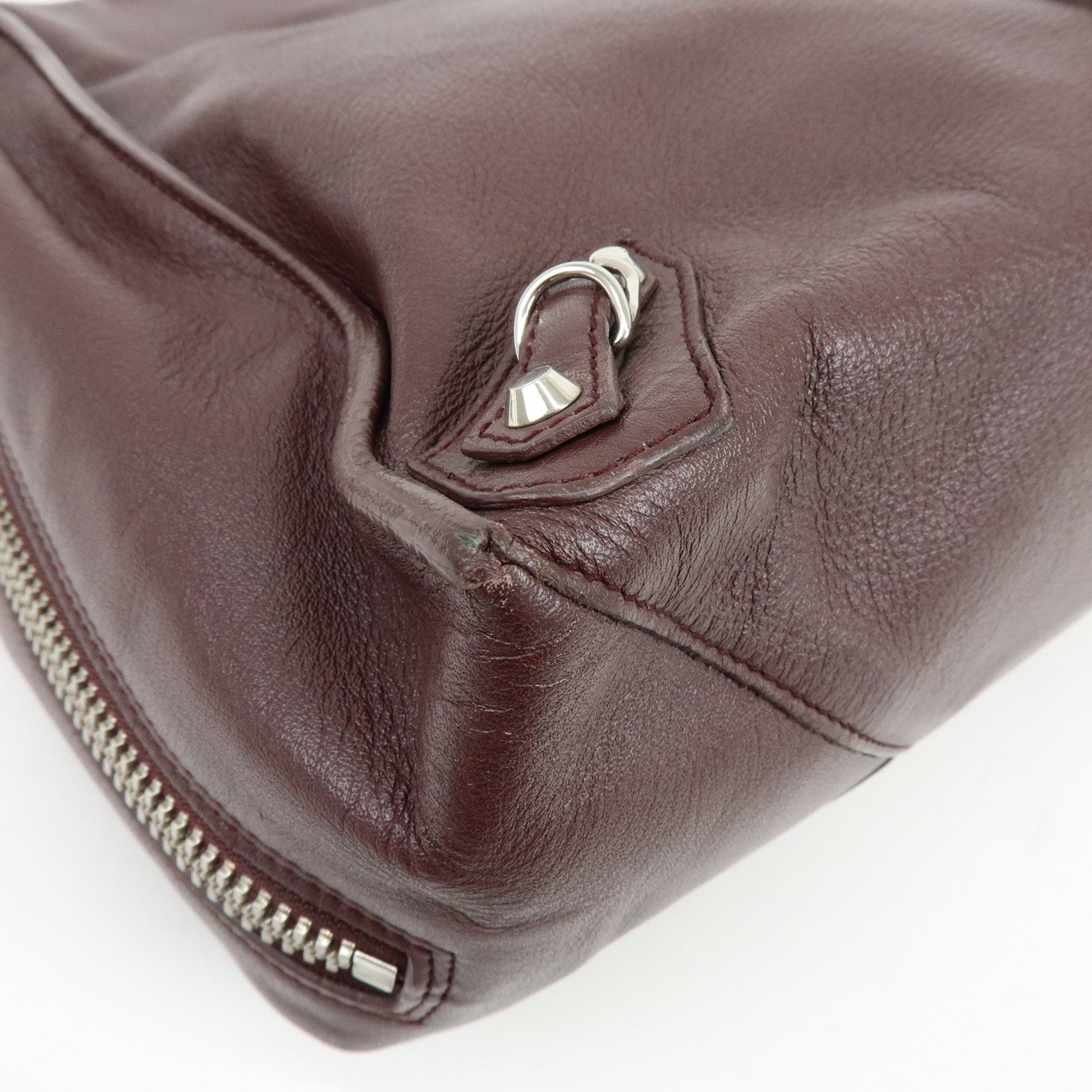 BALENCIAGA The Paper Leather Tote Bag Shoulder Bag Bordeaux 357331