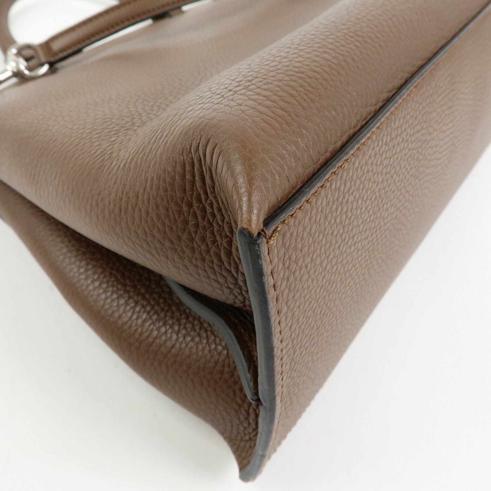 GUCCI Bamboo Daily Medium Leather 2Way Bag Limited Edition Brown 392013