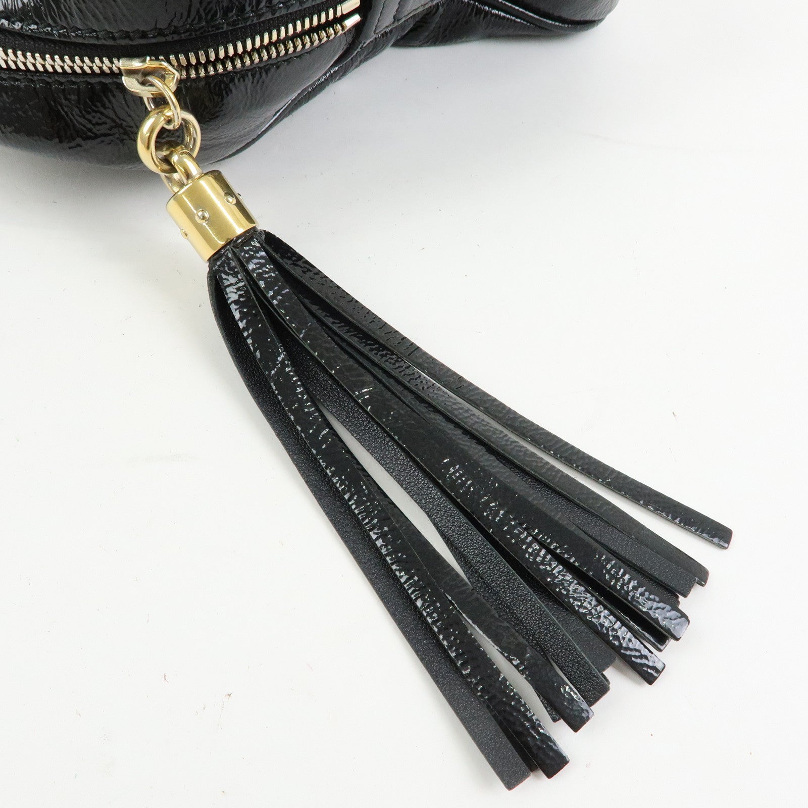 GUCCI SOHO Patent Leather Shoulder Bag Hand Bag Black 353126