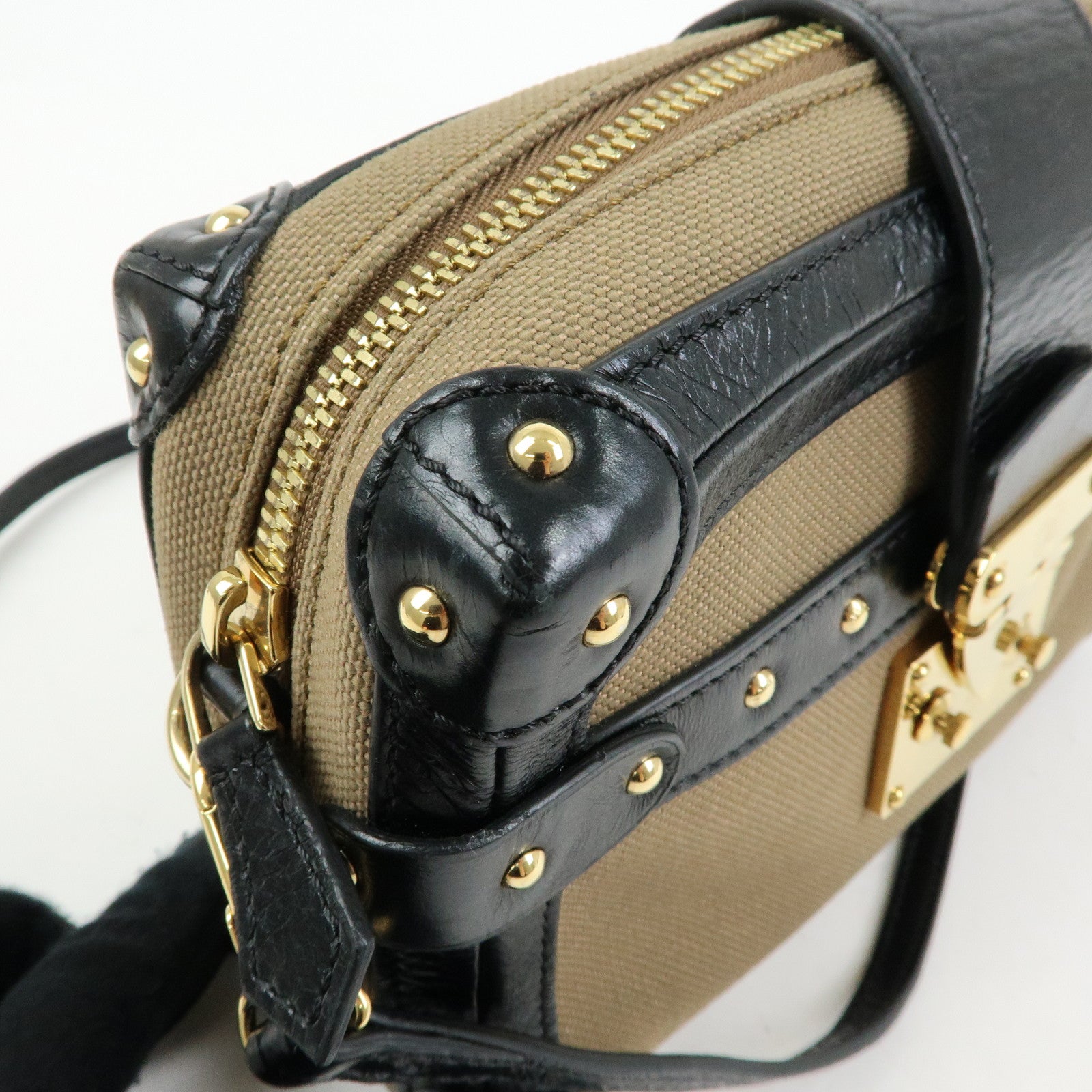 Louis Vuitton Petite Malle Soft MM Canvas Leather Shoulder Bag