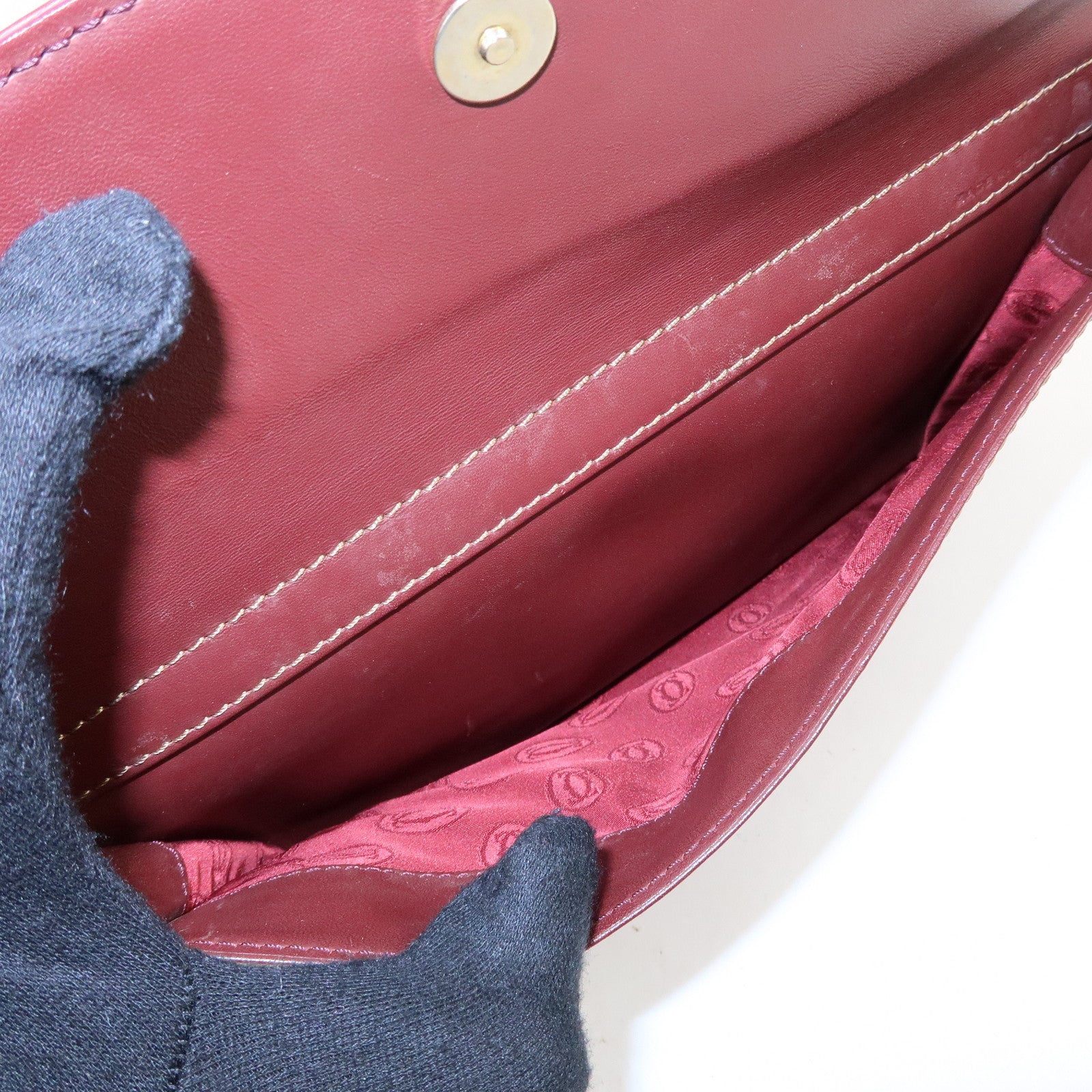 Cartier Must de Cartier Leather Shoulder Bag Bordeaux
