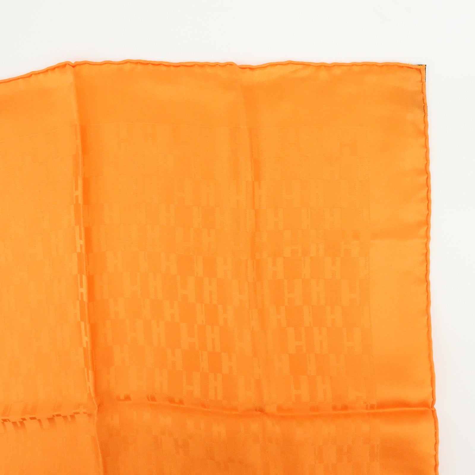 HERMES Carre 40 Lot of 2 Silk 100% Scarf  Grand H/Bolduc Orange Green
