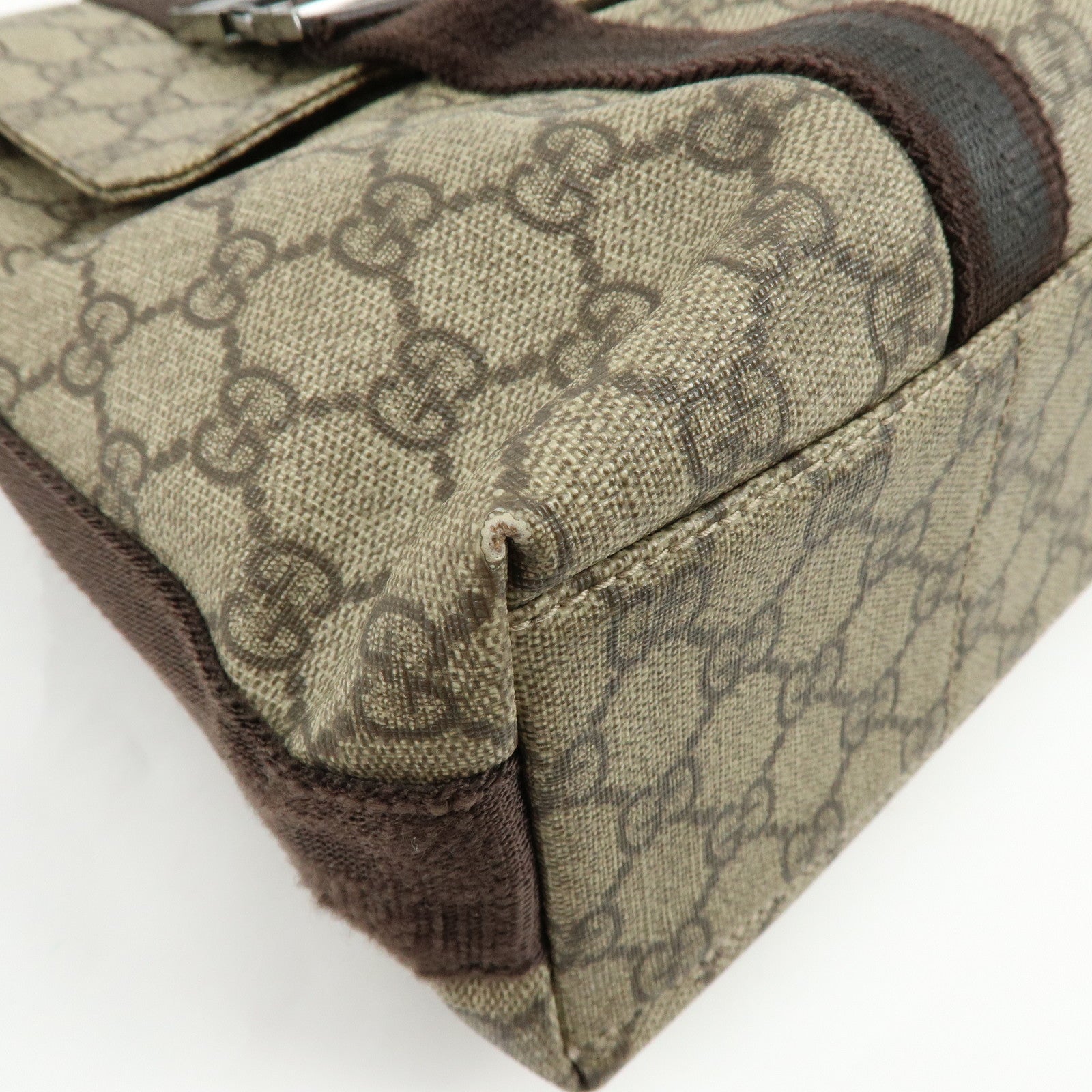 GUCCI GG Supreme Canvas Shoulder Crossbody Bag Beige Brown 122373