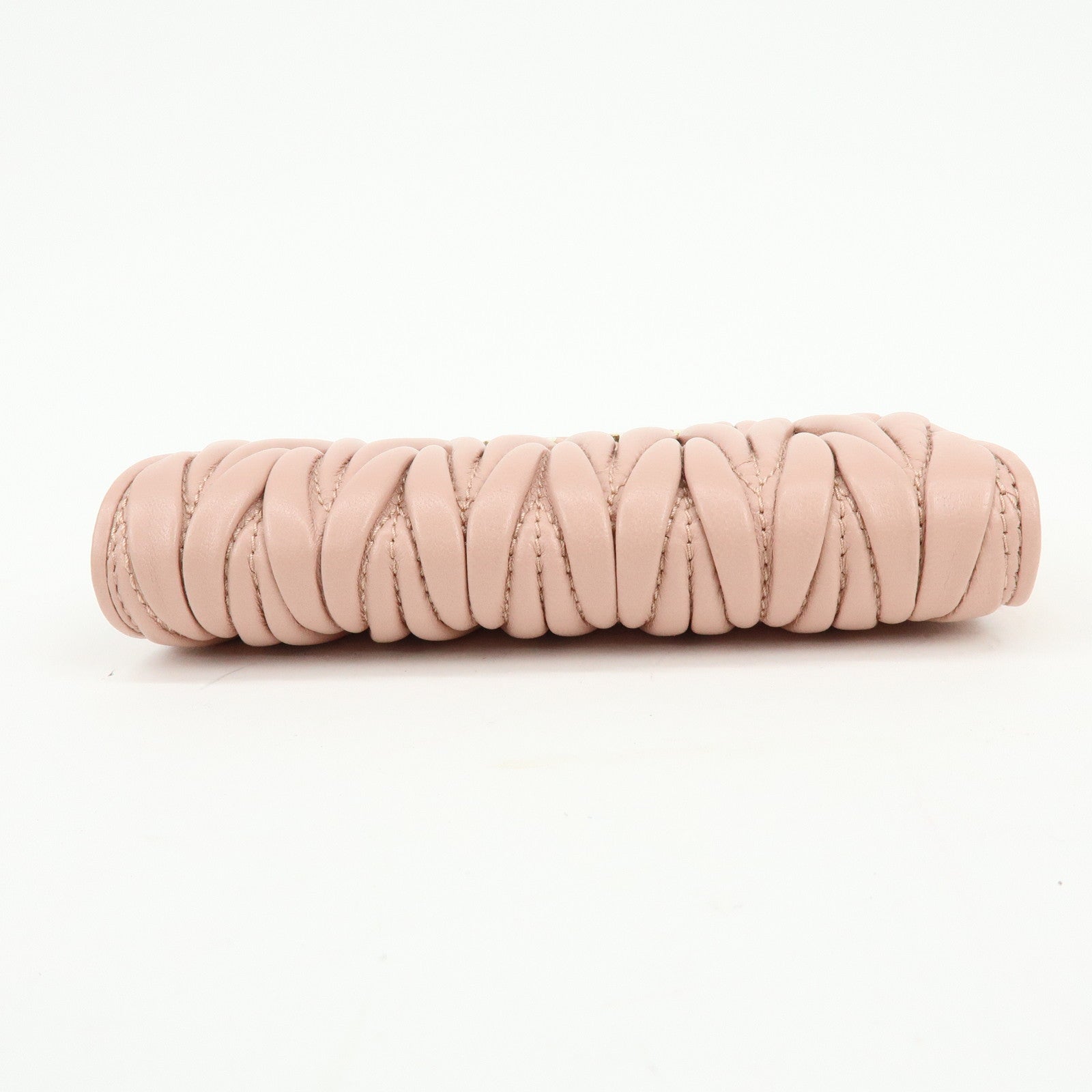 MIU MIU Matelasse Nappa Leather Coin Case Card Case Pink