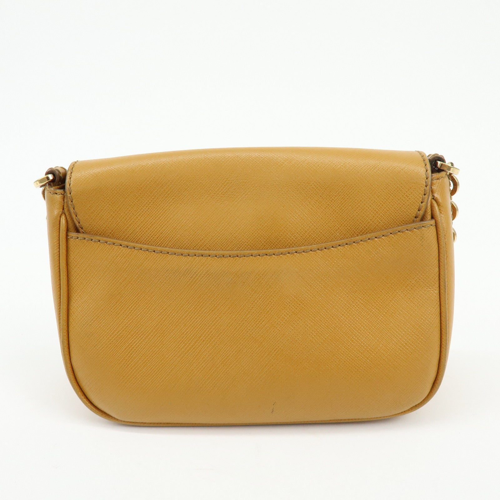 Ferragamo Gancini Leather Chain Shoulder Bag Crossbody Bag Light Brown