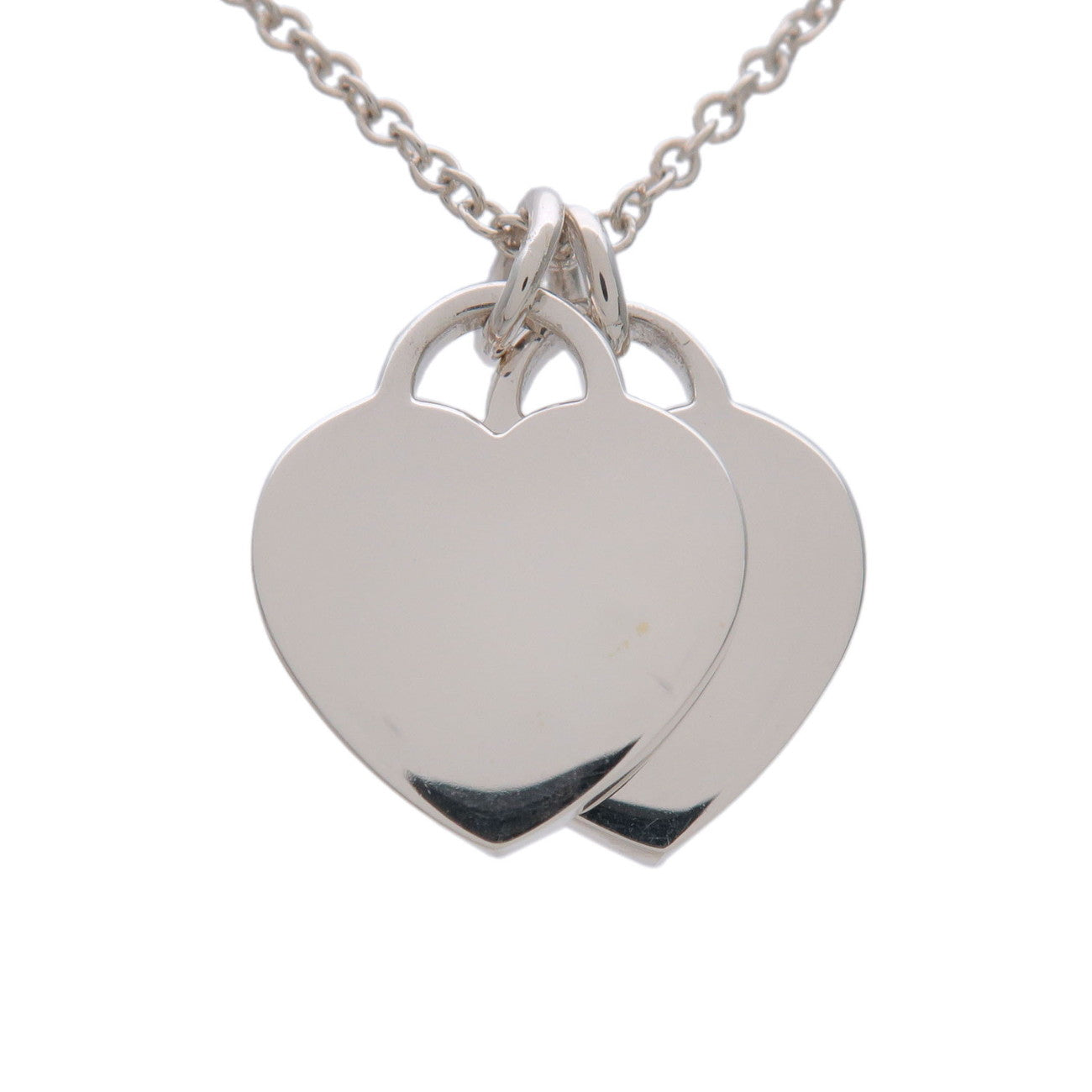 Tiffany & Co Return to Tiffany Mini Double Heart Tag Necklace SV925